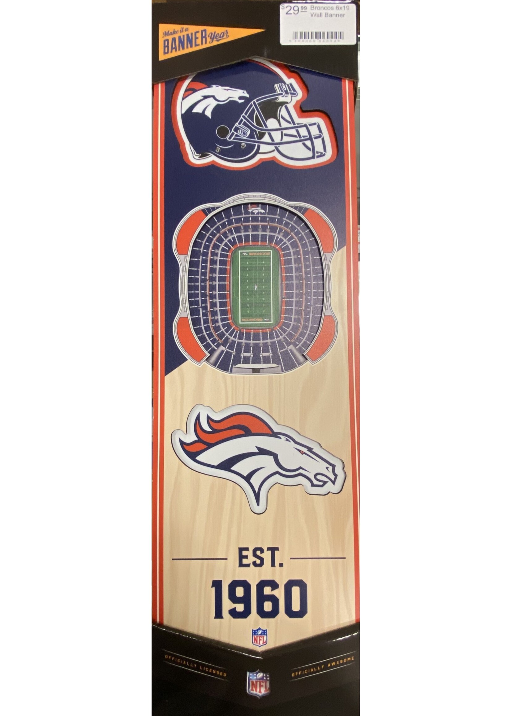 Broncos 6x19 Wall Banner