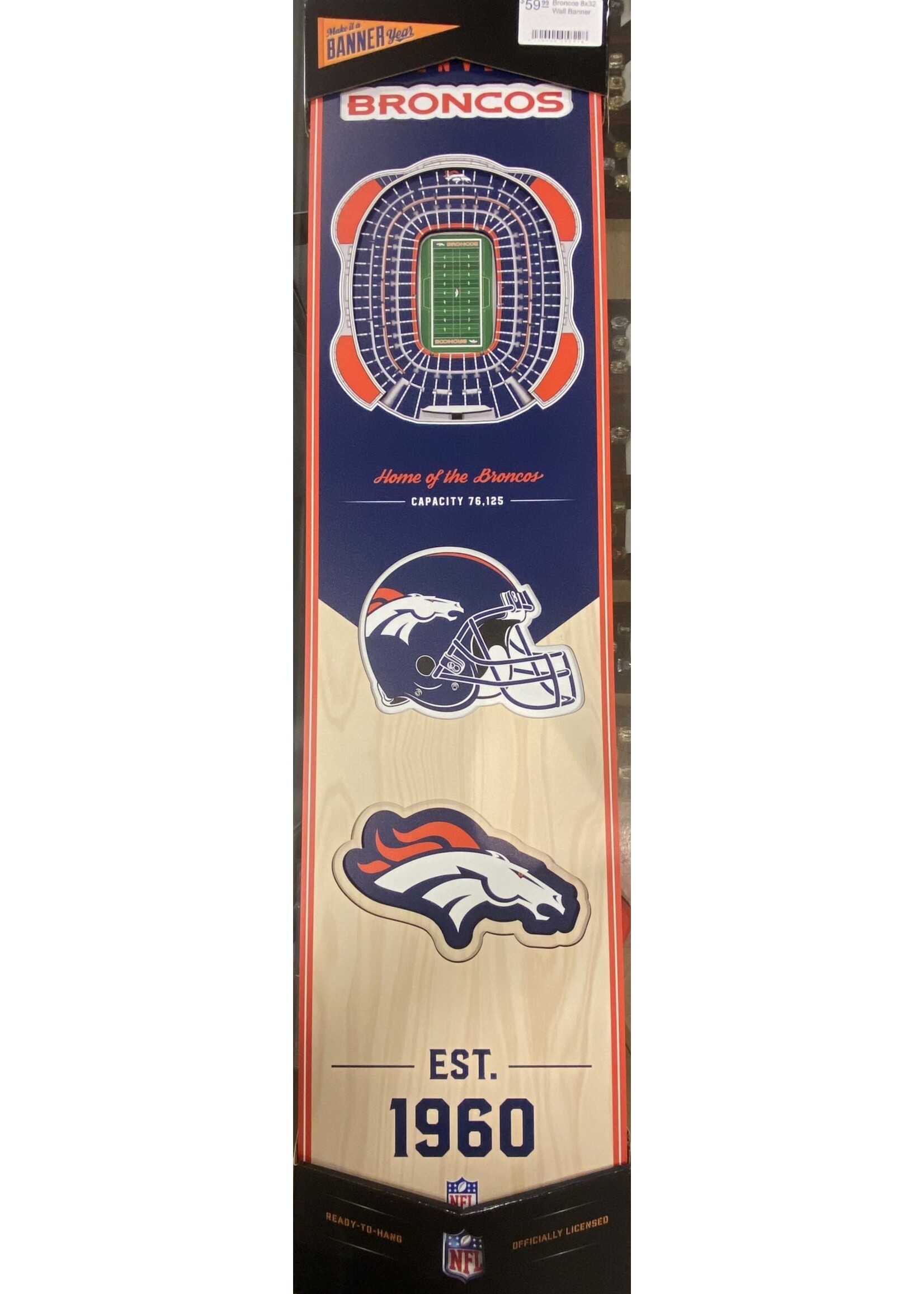 You The Fan Broncos Logo 12x12 Wall Art