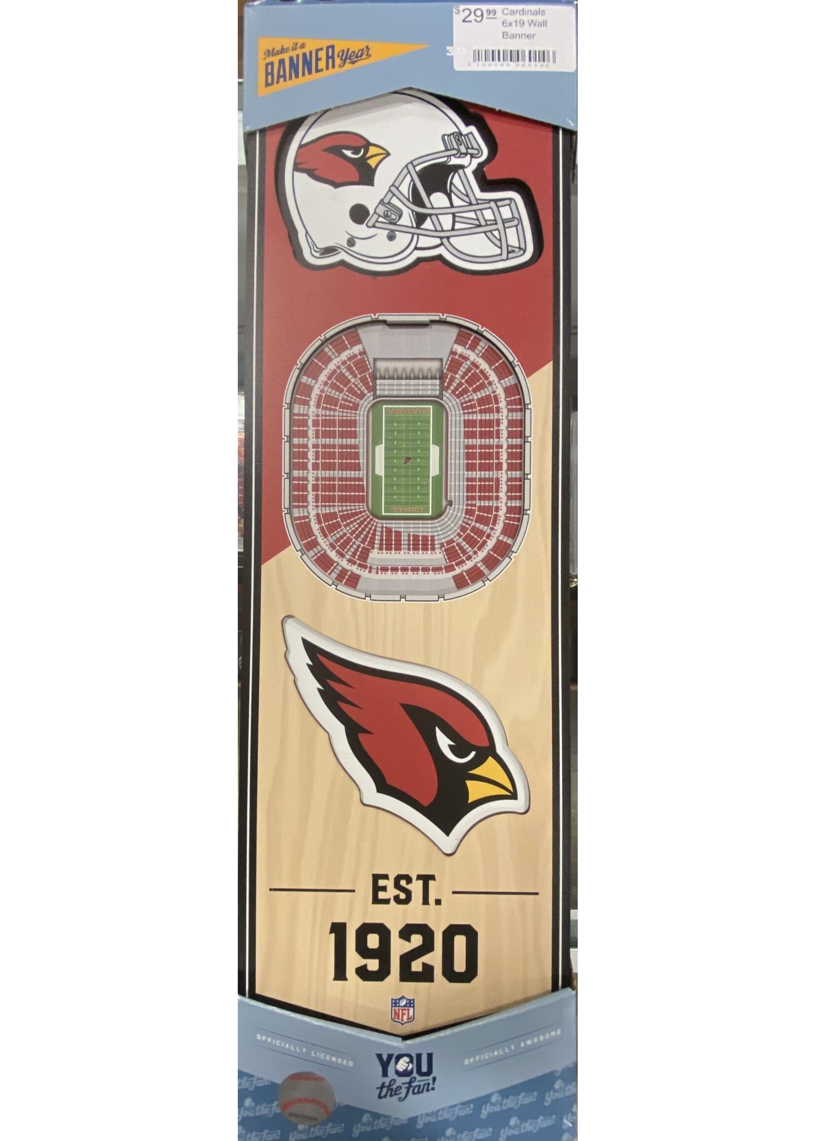 You The Fan AZ Cardinals 6x19 Wall Banner