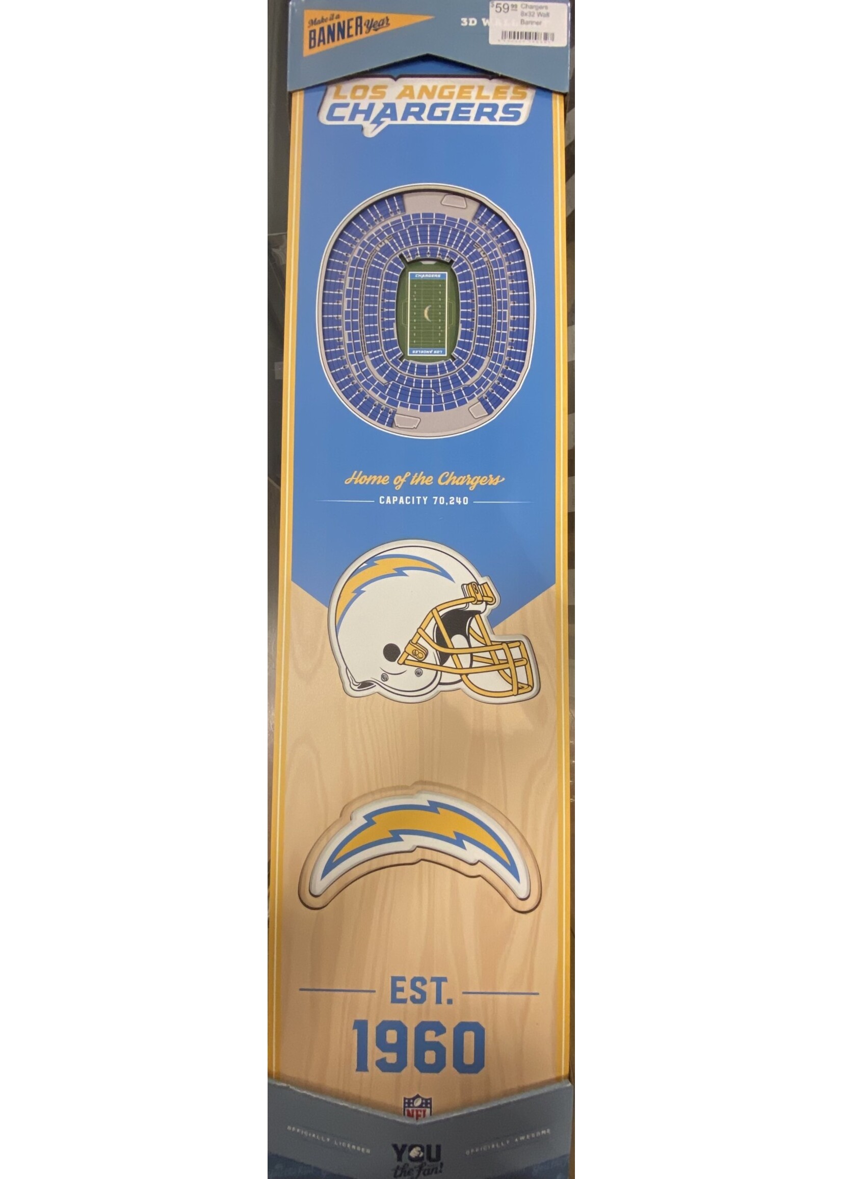 You The Fan Chargers 8x32 Wall Banner