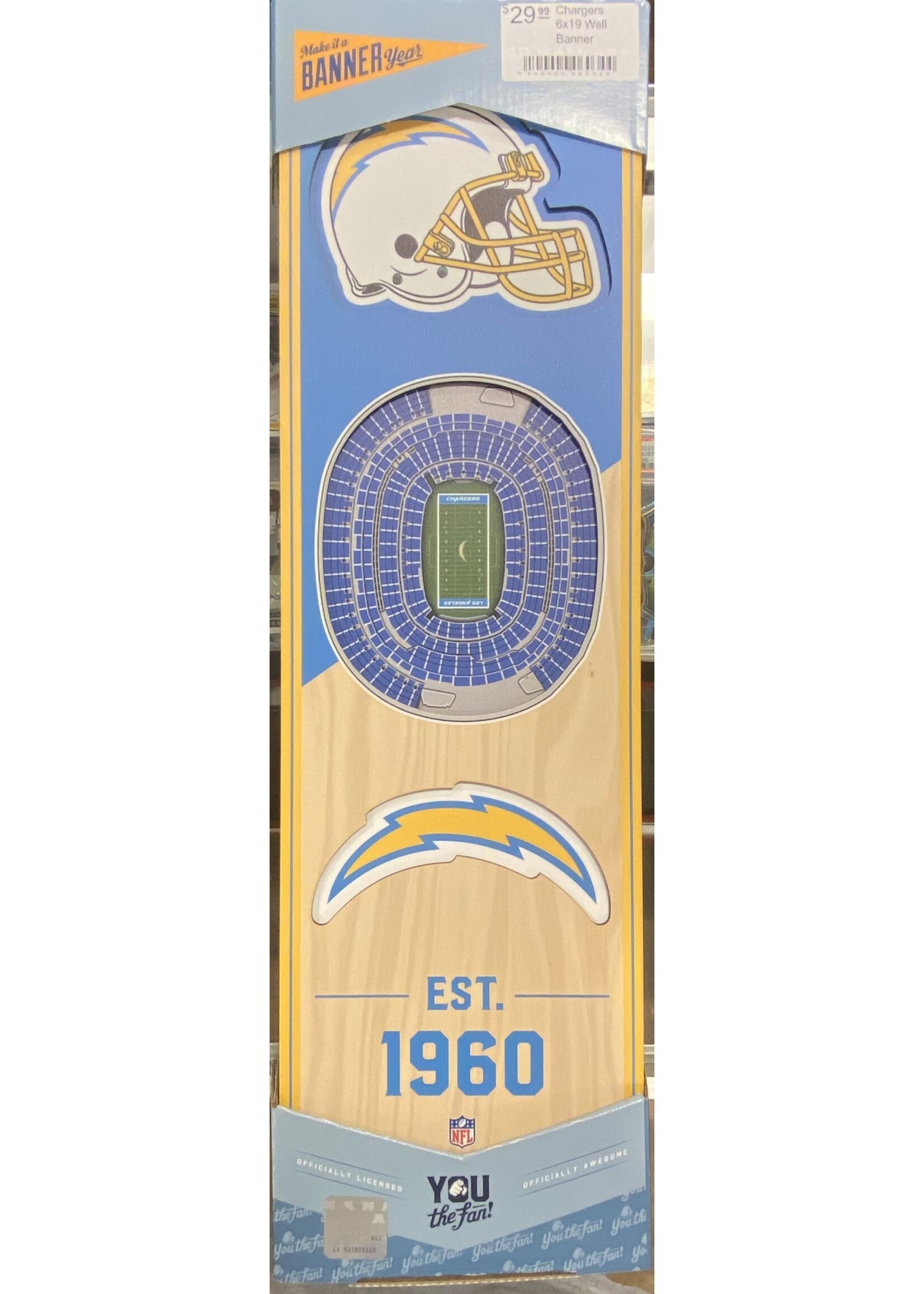 You The Fan Chargers 6x19 Wall Banner