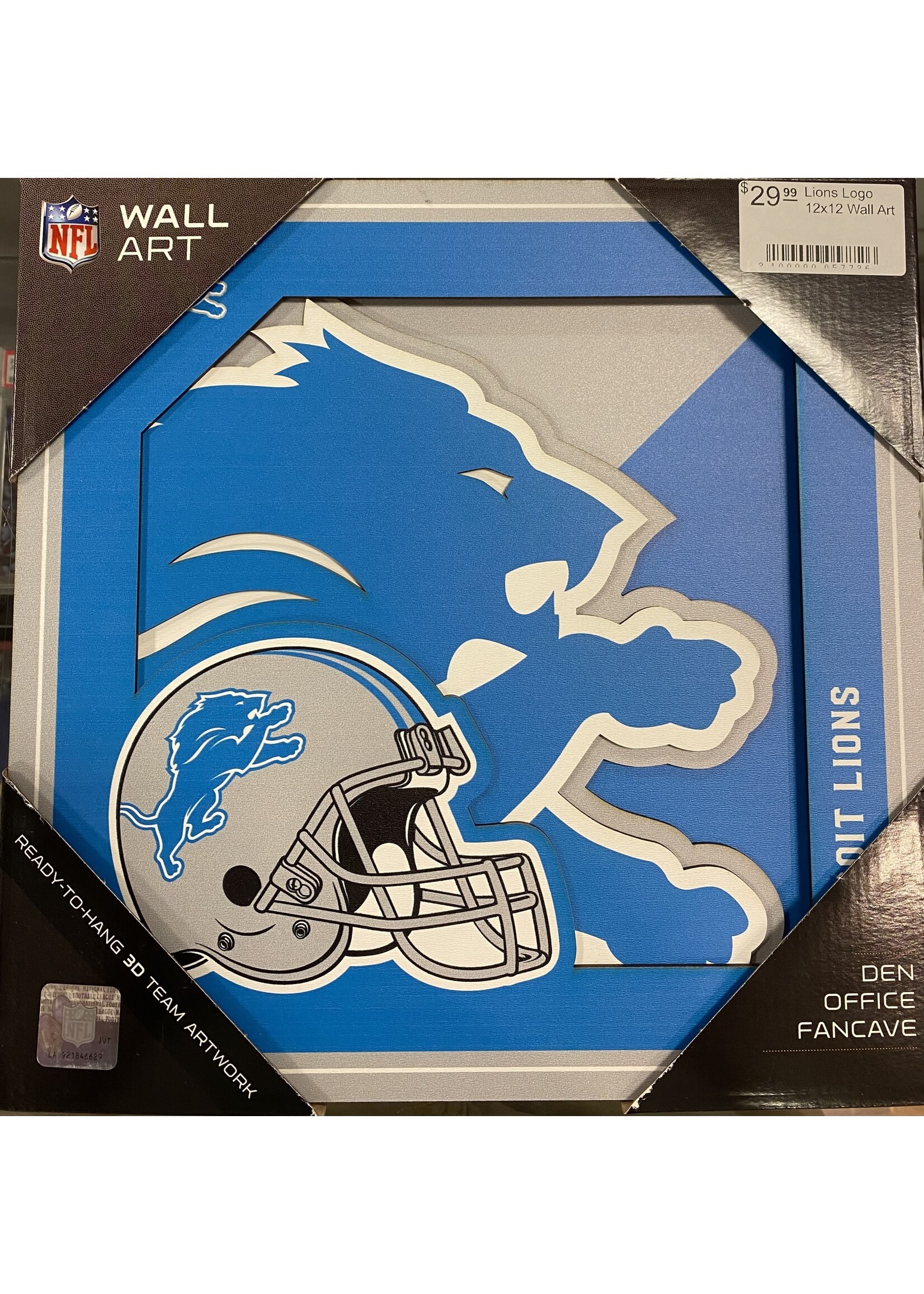 You The Fan Lions Logo 12x12 Wall Art