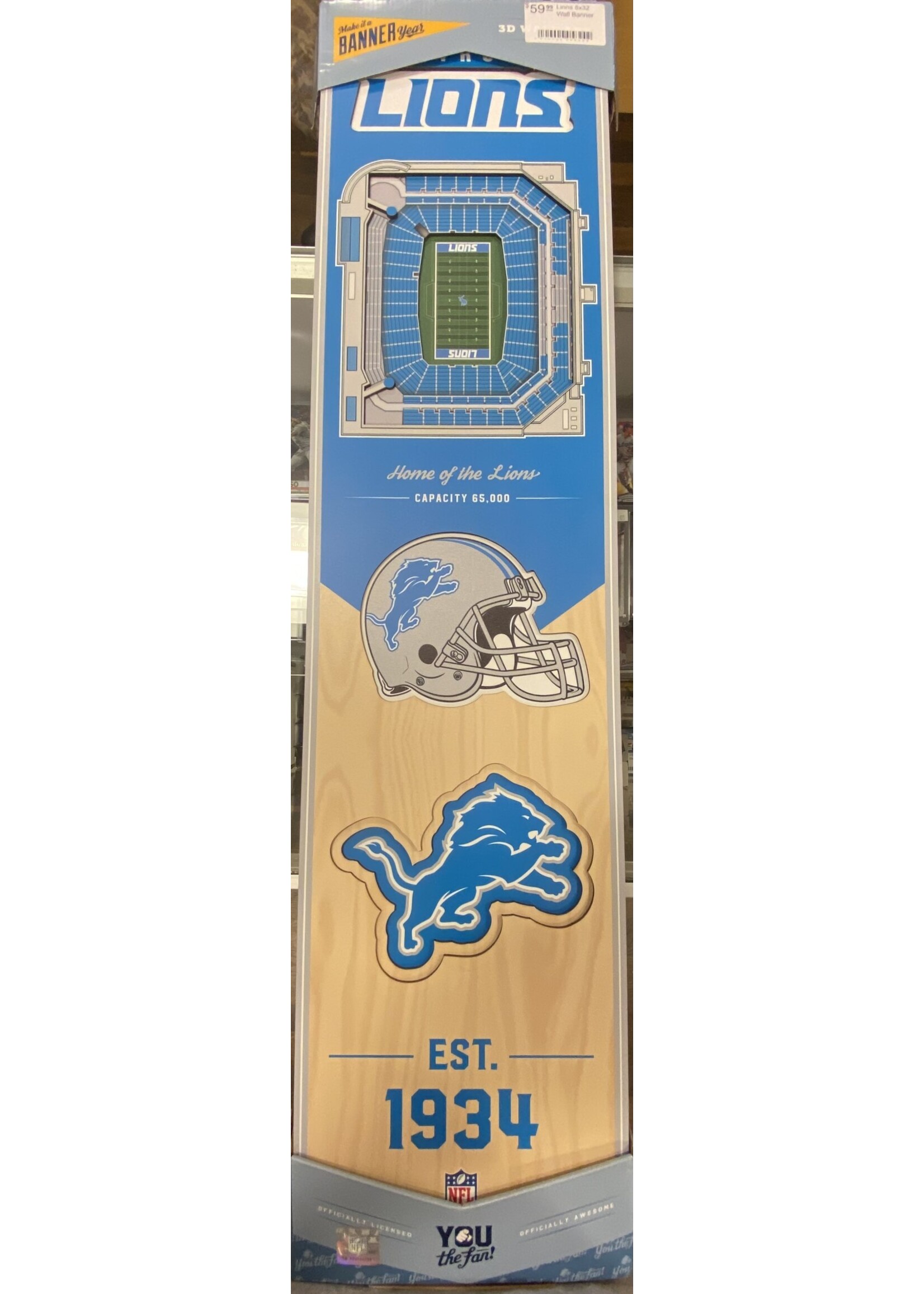You The Fan Lions 8x32 Wall Banner