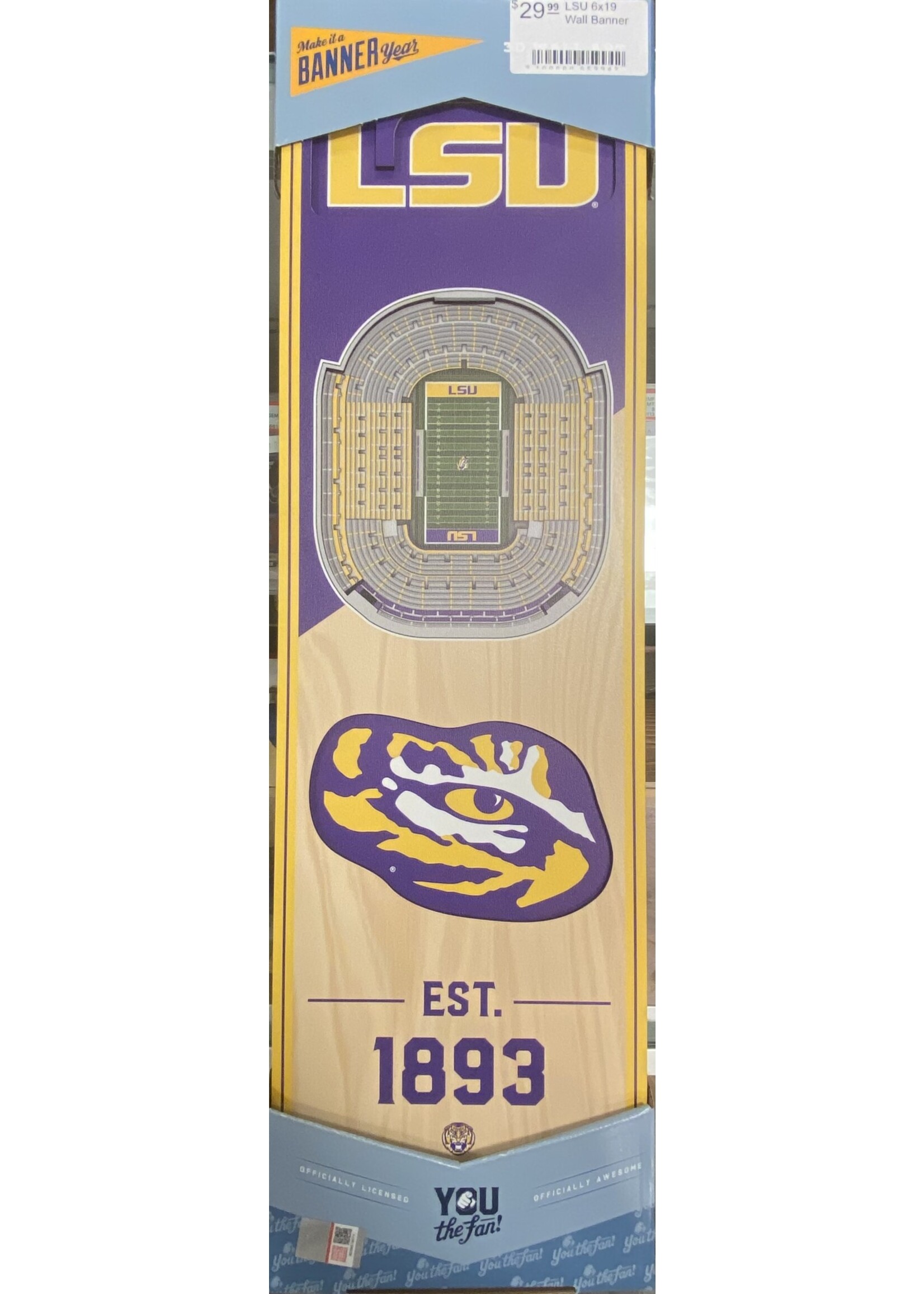 You The Fan LSU 6x19 Wall Banner