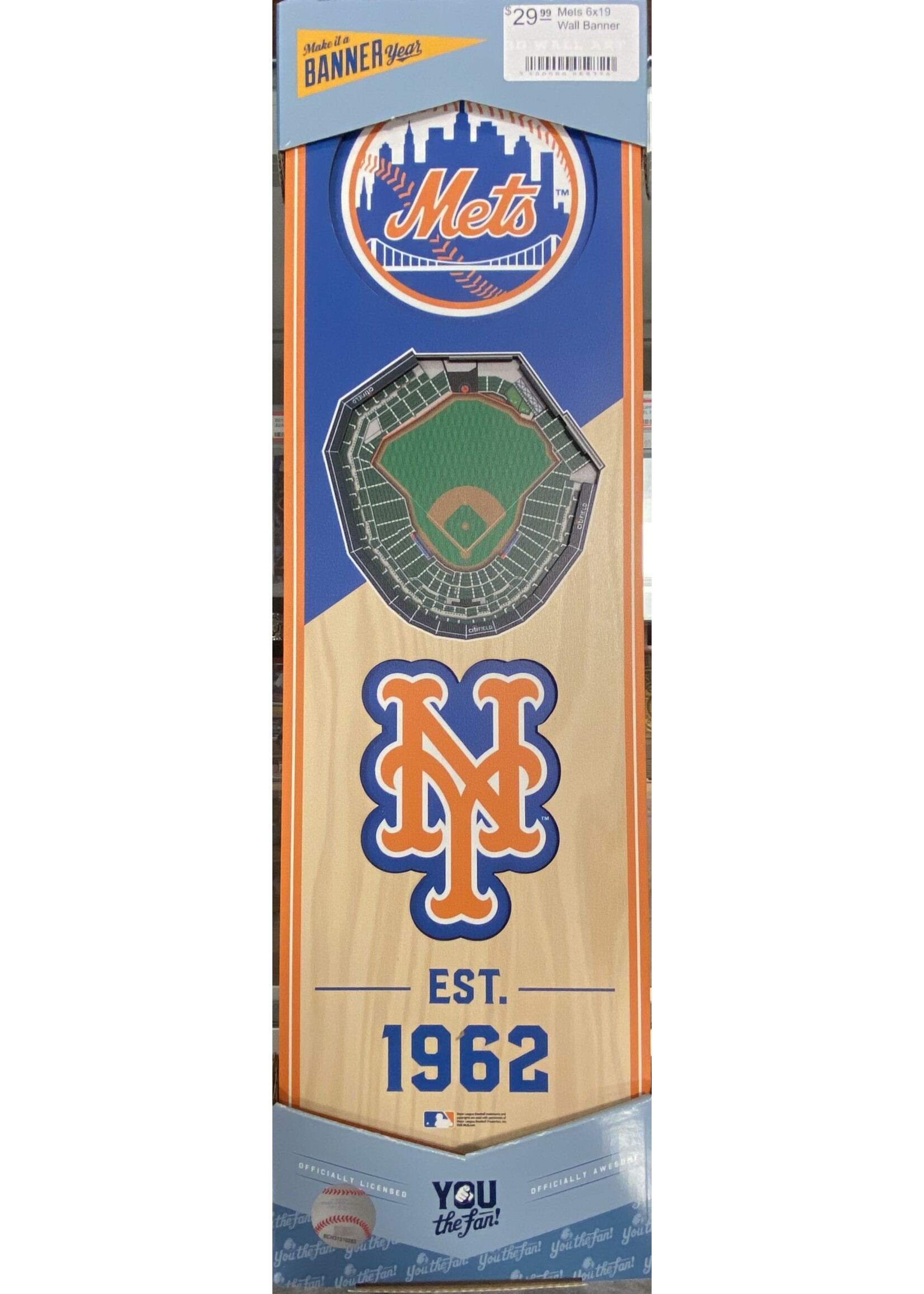 You The Fan Mets 6x19 Wall Banner