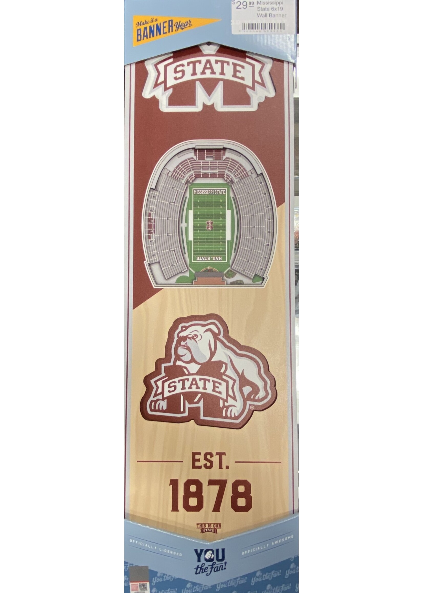 Mississippi State 6x19 Wall Banner