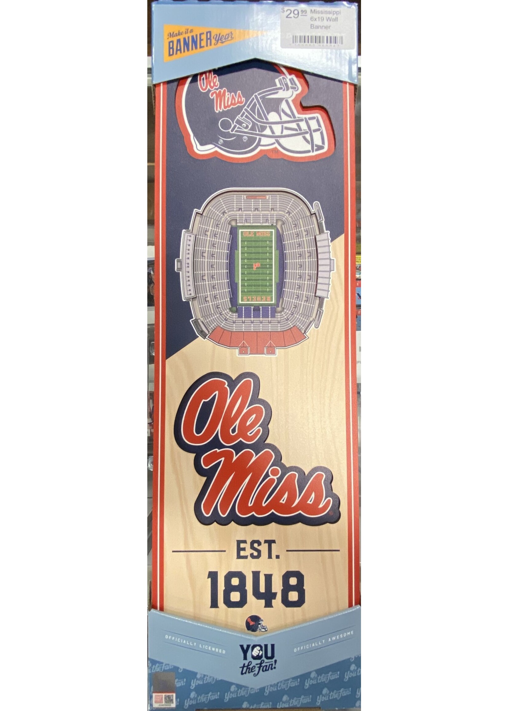 You The Fan Mississippi 6x19 Wall Banner