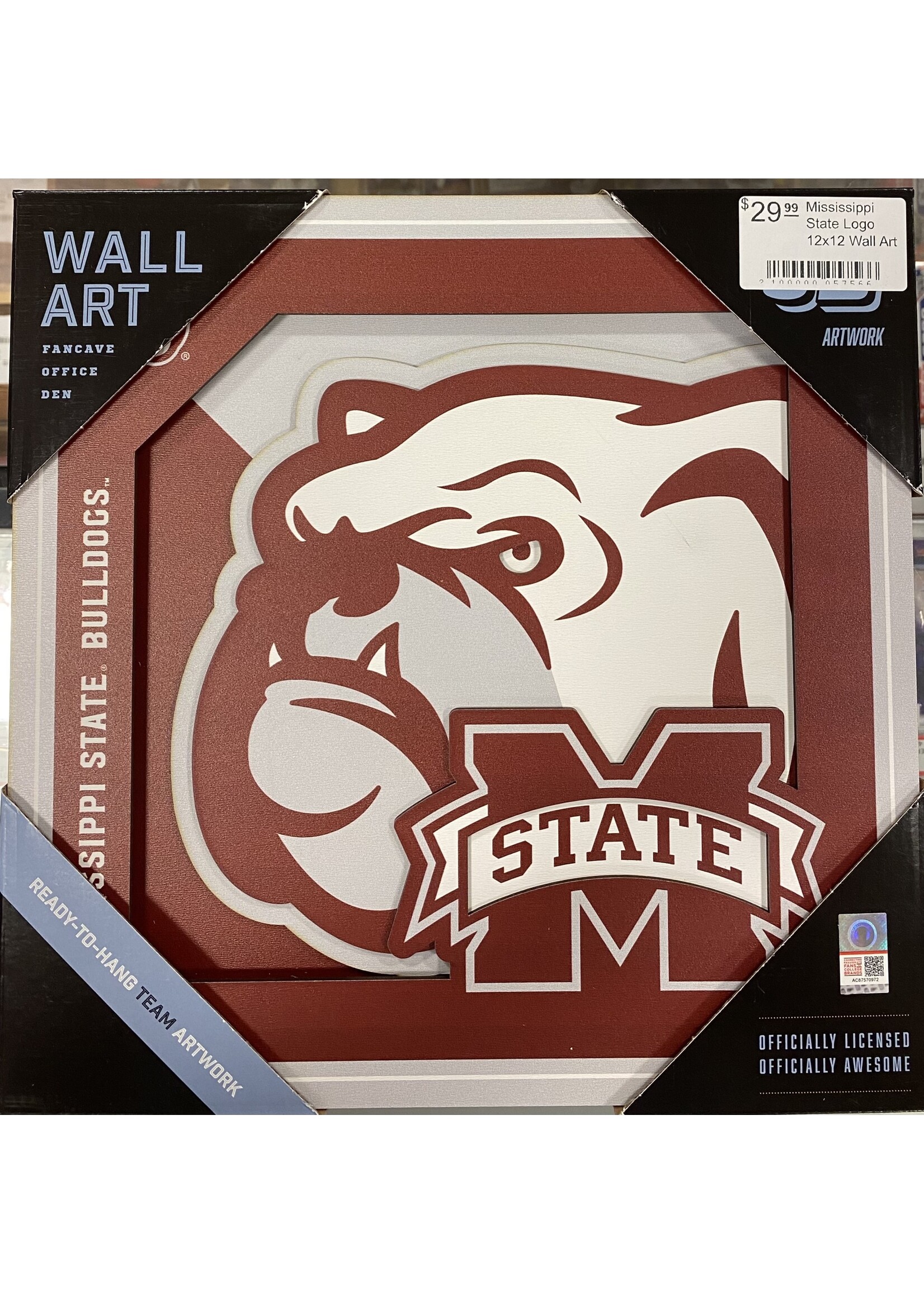 You The Fan Mississippi State Logo 12x12 Wall Art