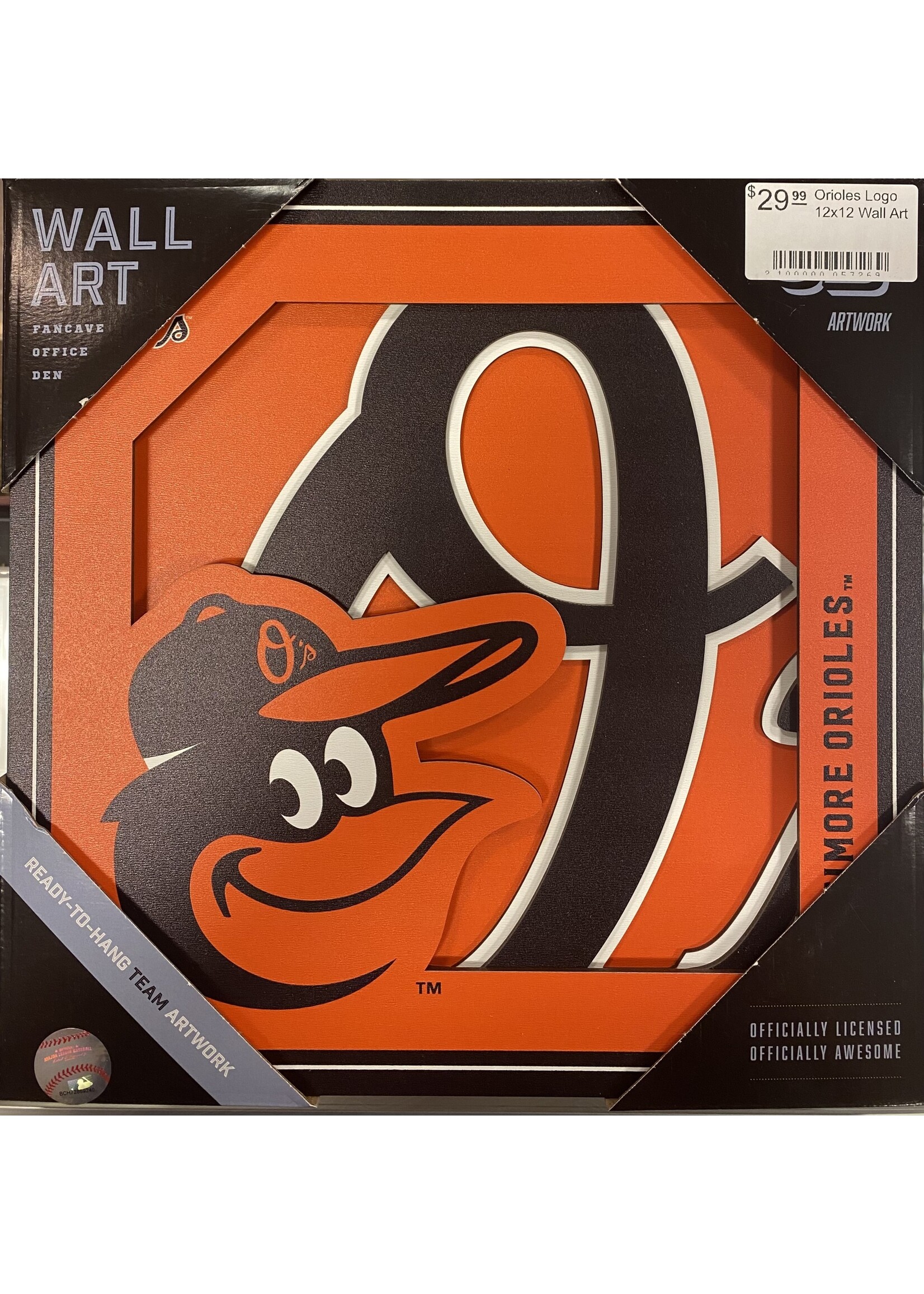 You The Fan Orioles Logo 12x12 Wall Art