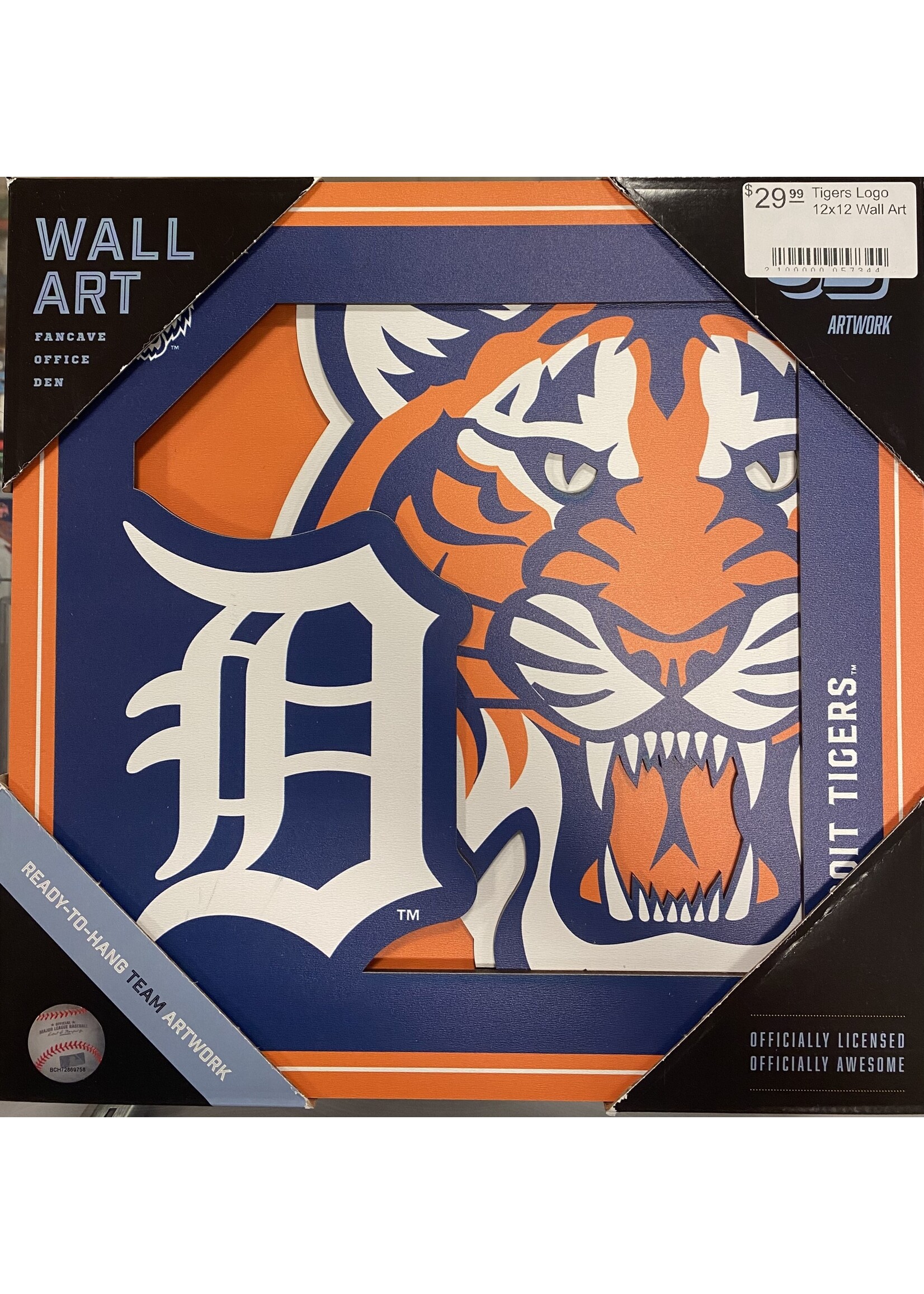 You The Fan Tigers Logo 12x12 Wall Art