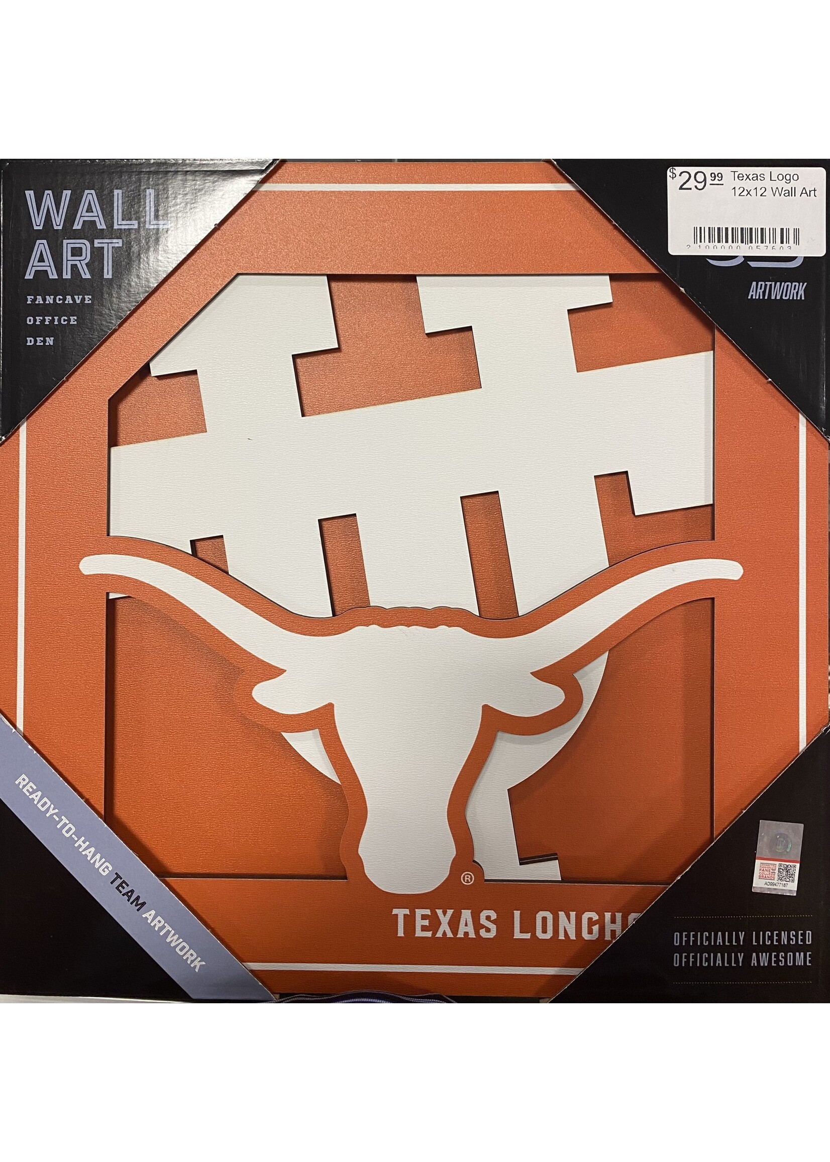 Texas Logo 12x12 Wall Art