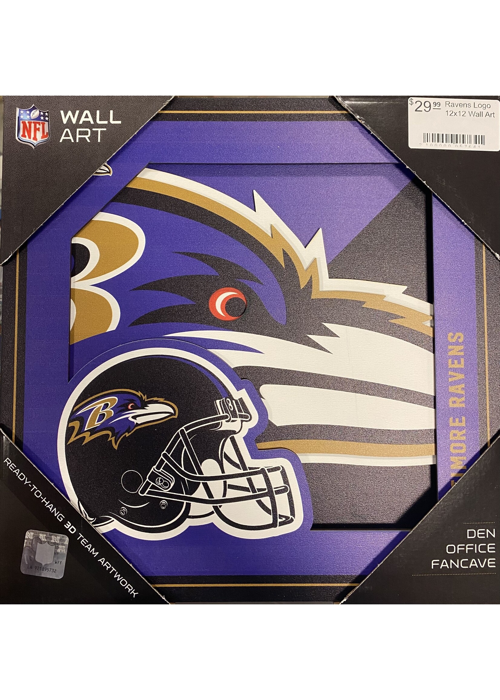You The Fan Ravens Logo 12x12 Wall Art