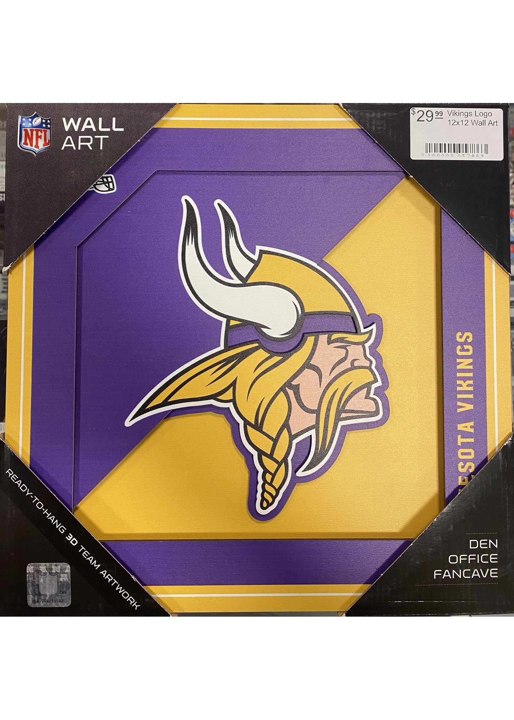 You The Fan Vikings Logo 12x12 Wall Art