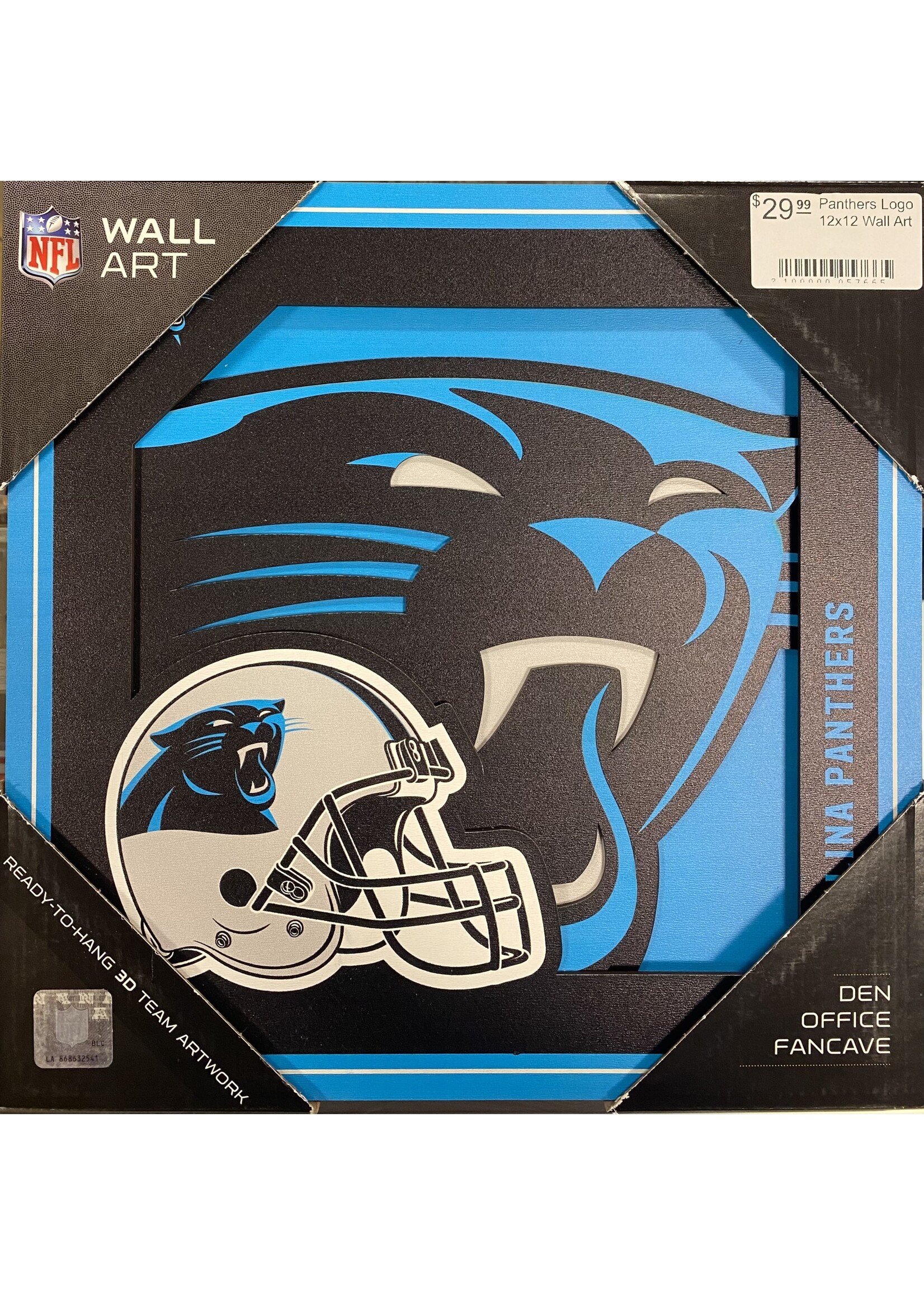 You The Fan Panthers Logo 12x12 Wall Art