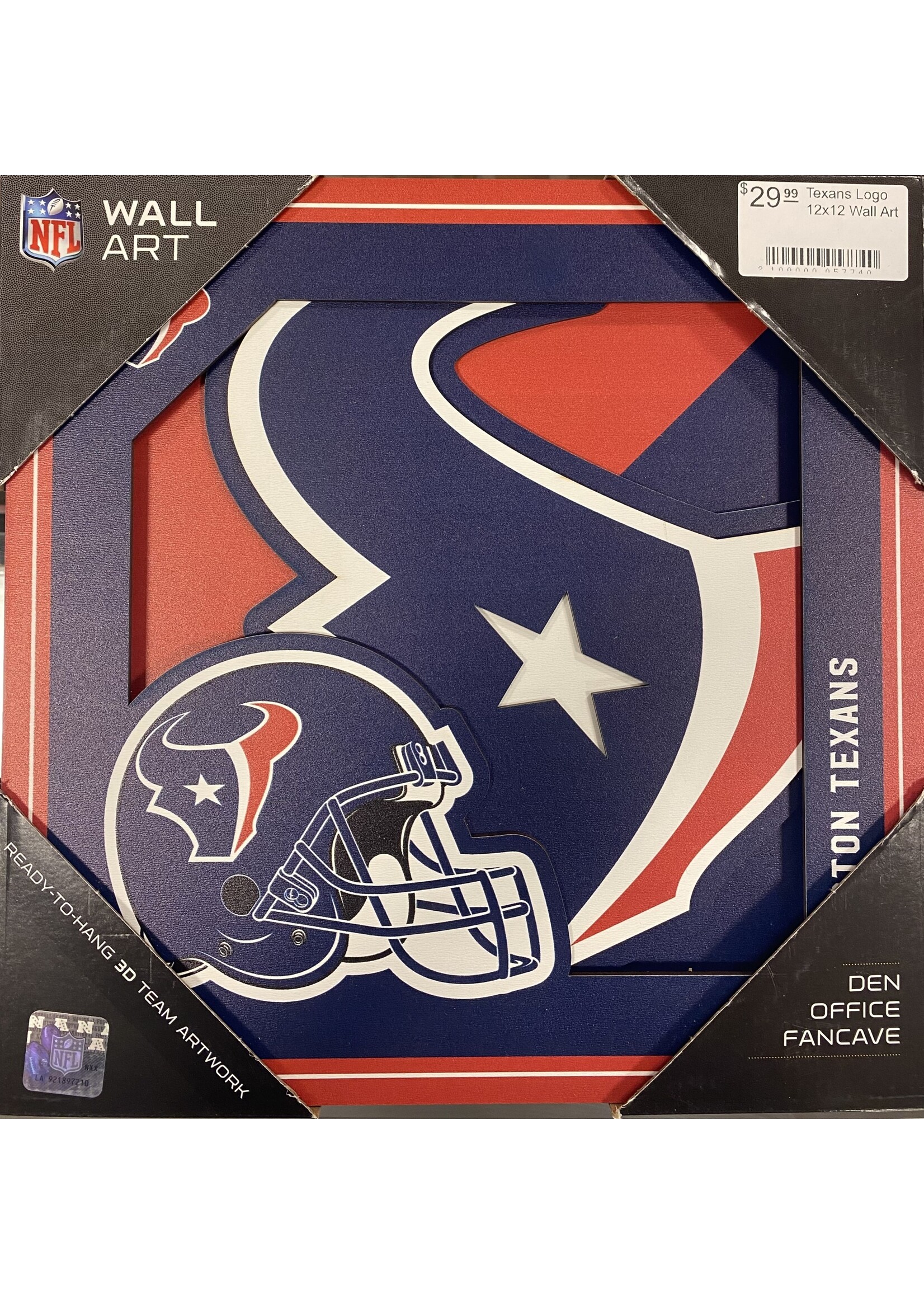 You The Fan Texans Logo 12x12 Wall Art