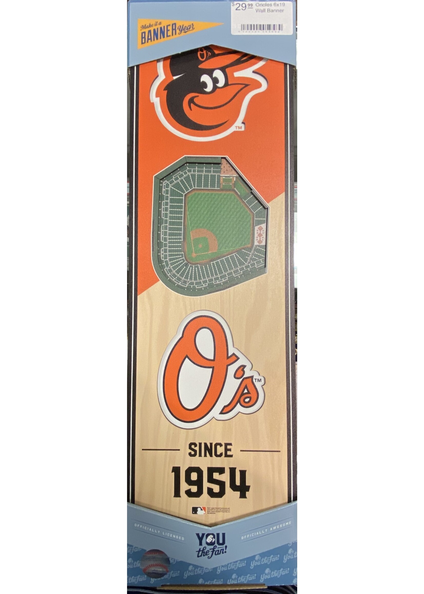 You The Fan Orioles 6x19 Wall Banner