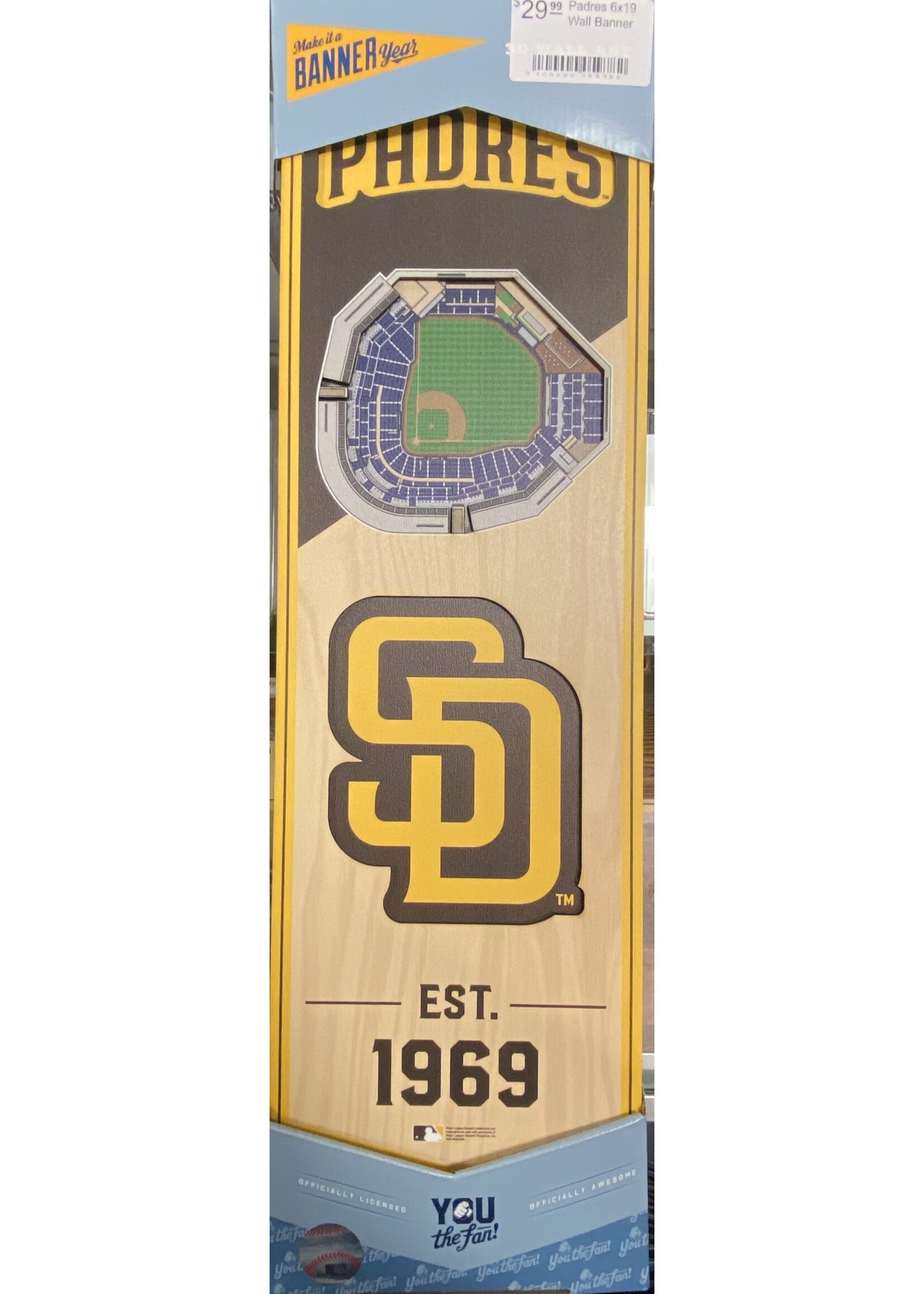 You The Fan Padres 6x19 Wall Banner