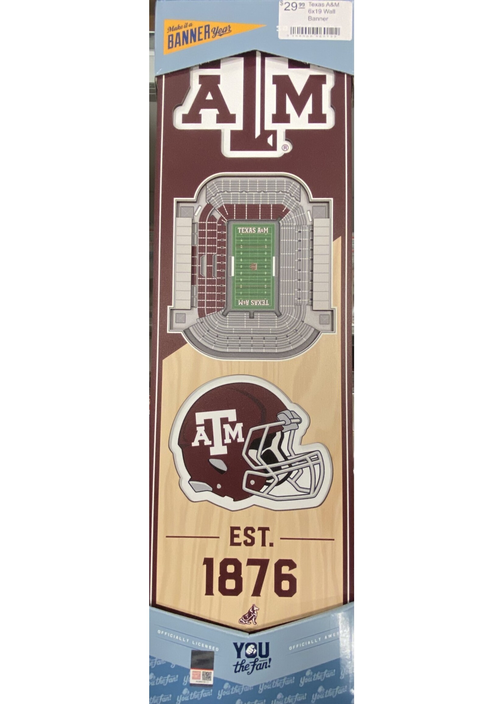 You The Fan Texas A&M 6x19 Wall Banner