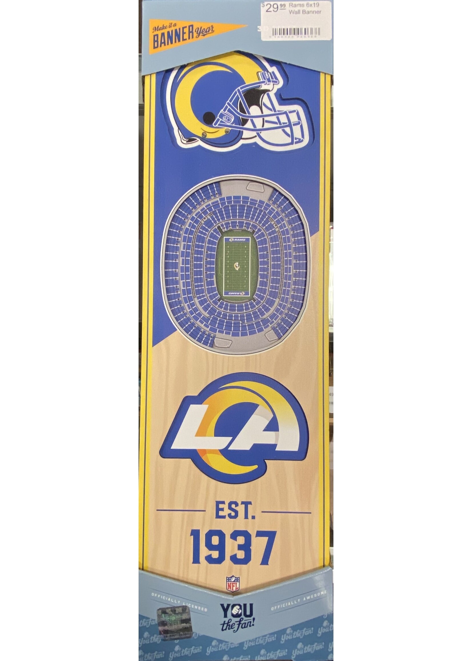 You The Fan Rams 6x19 Wall Banner