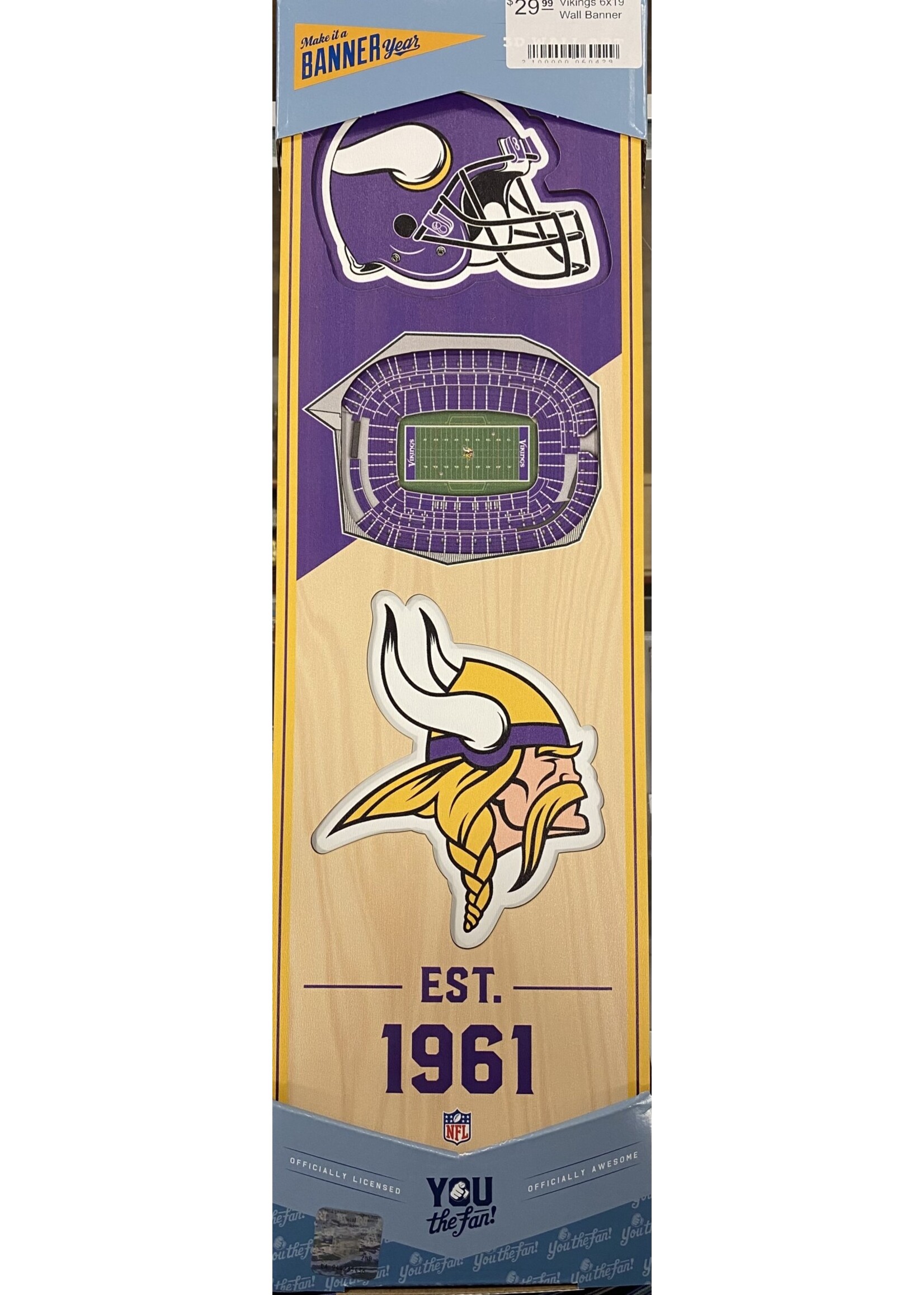 You The Fan Vikings 6x19 Wall Banner