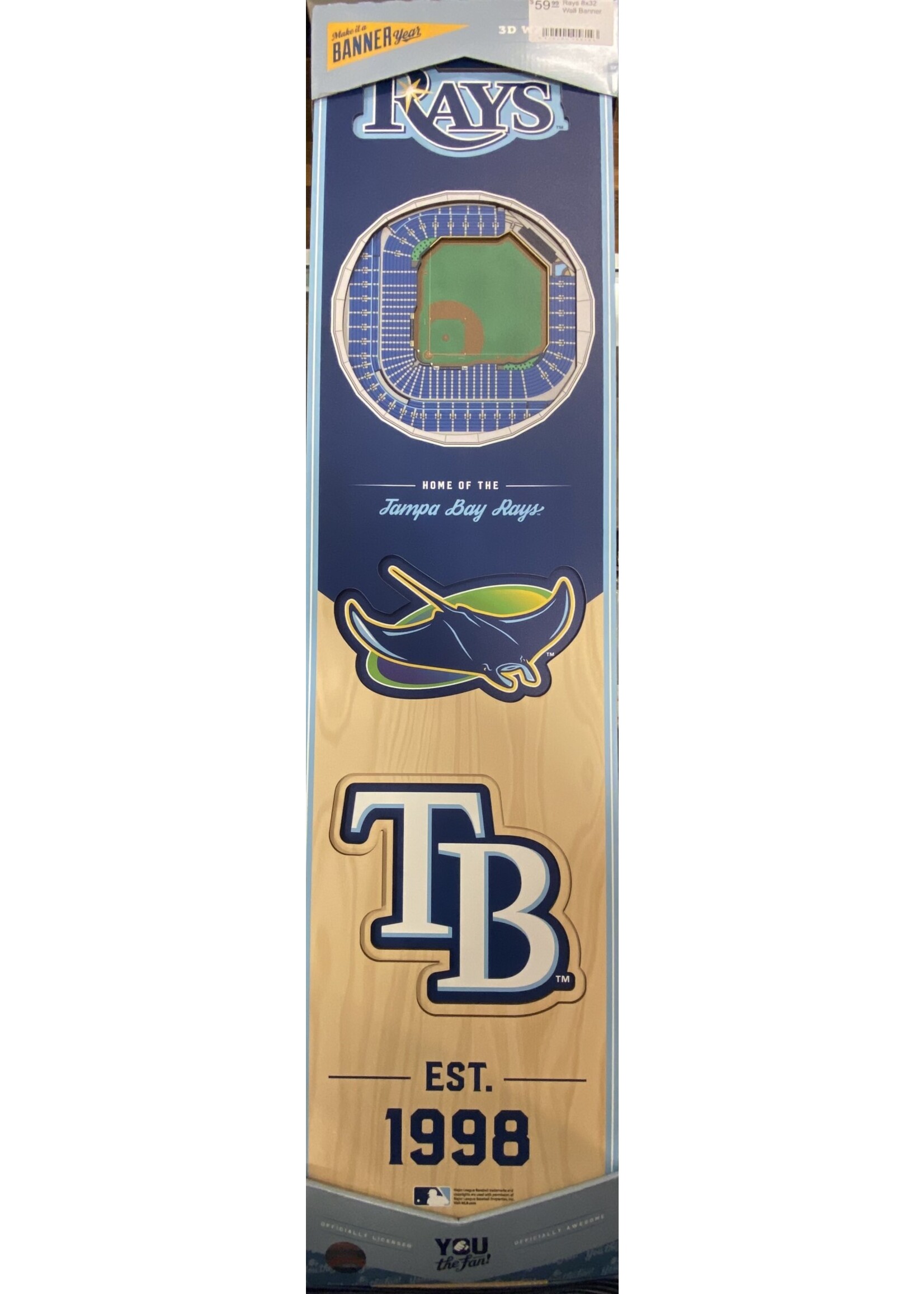 You The Fan Rays 8x32 Wall Banner