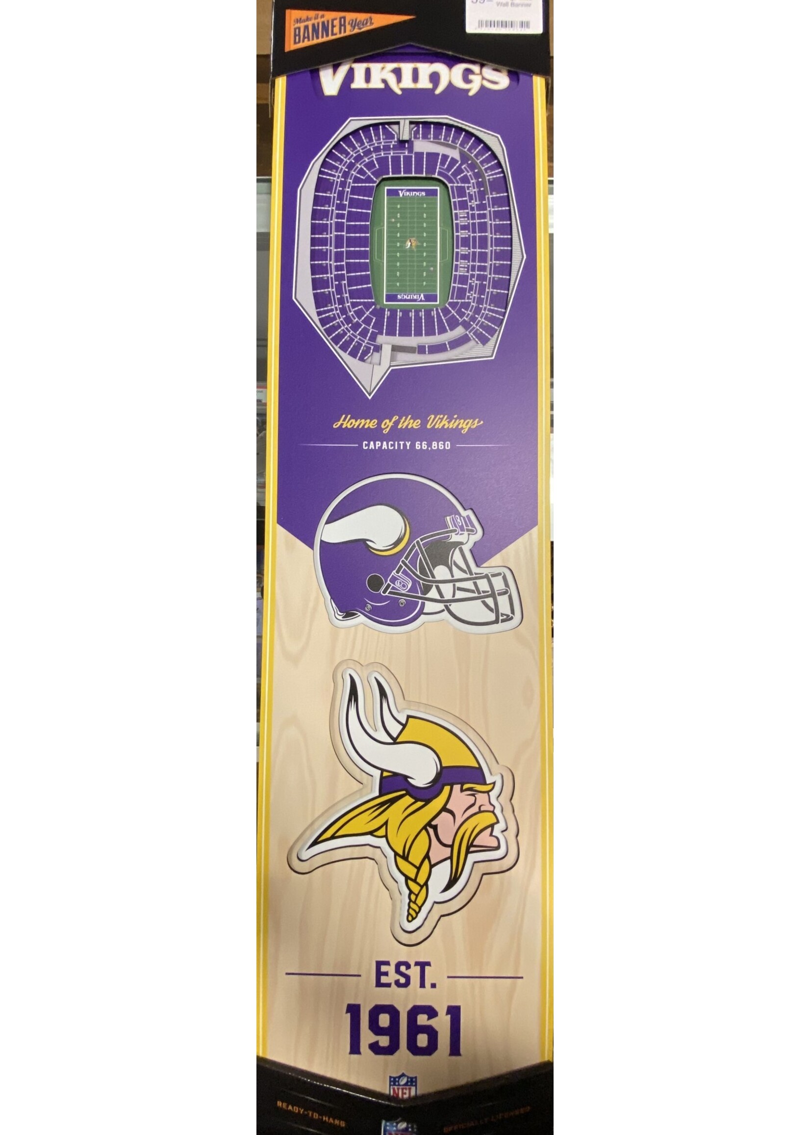 You The Fan Vikings 8x32 Wall Banner