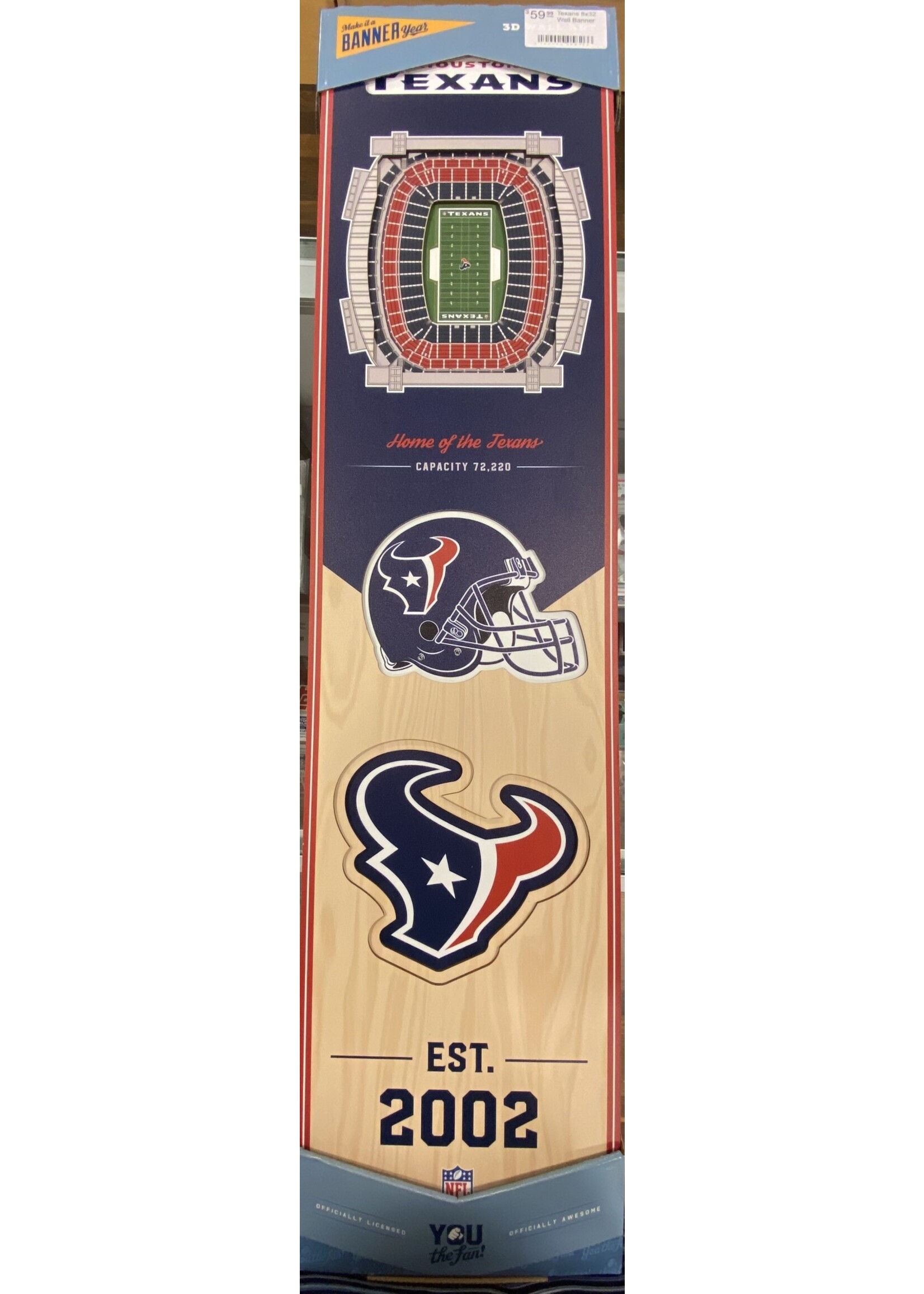 You The Fan Texans 8x32 Wall Banner
