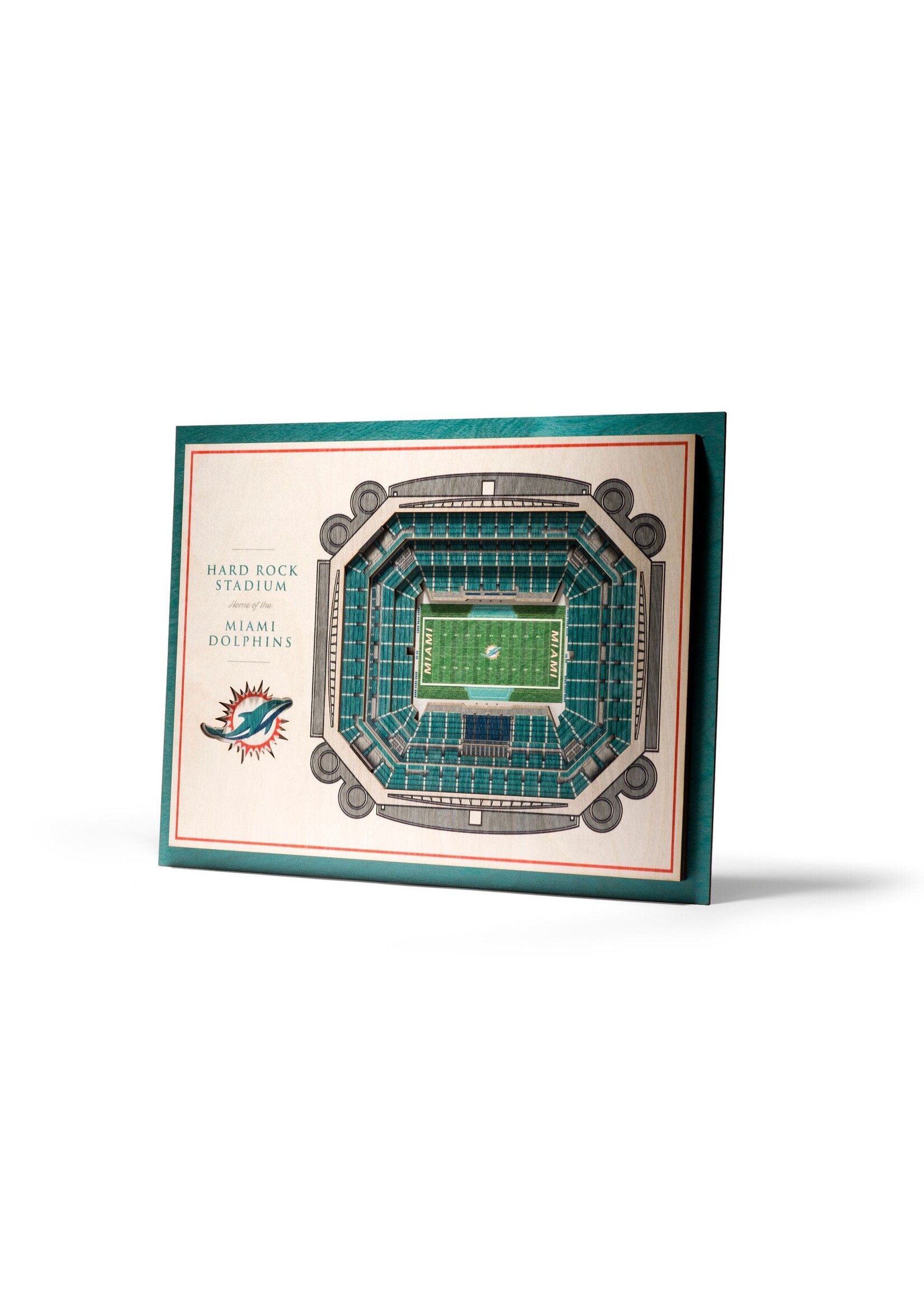 You The Fan Dolphins 5 Layer Stadium Wall Art