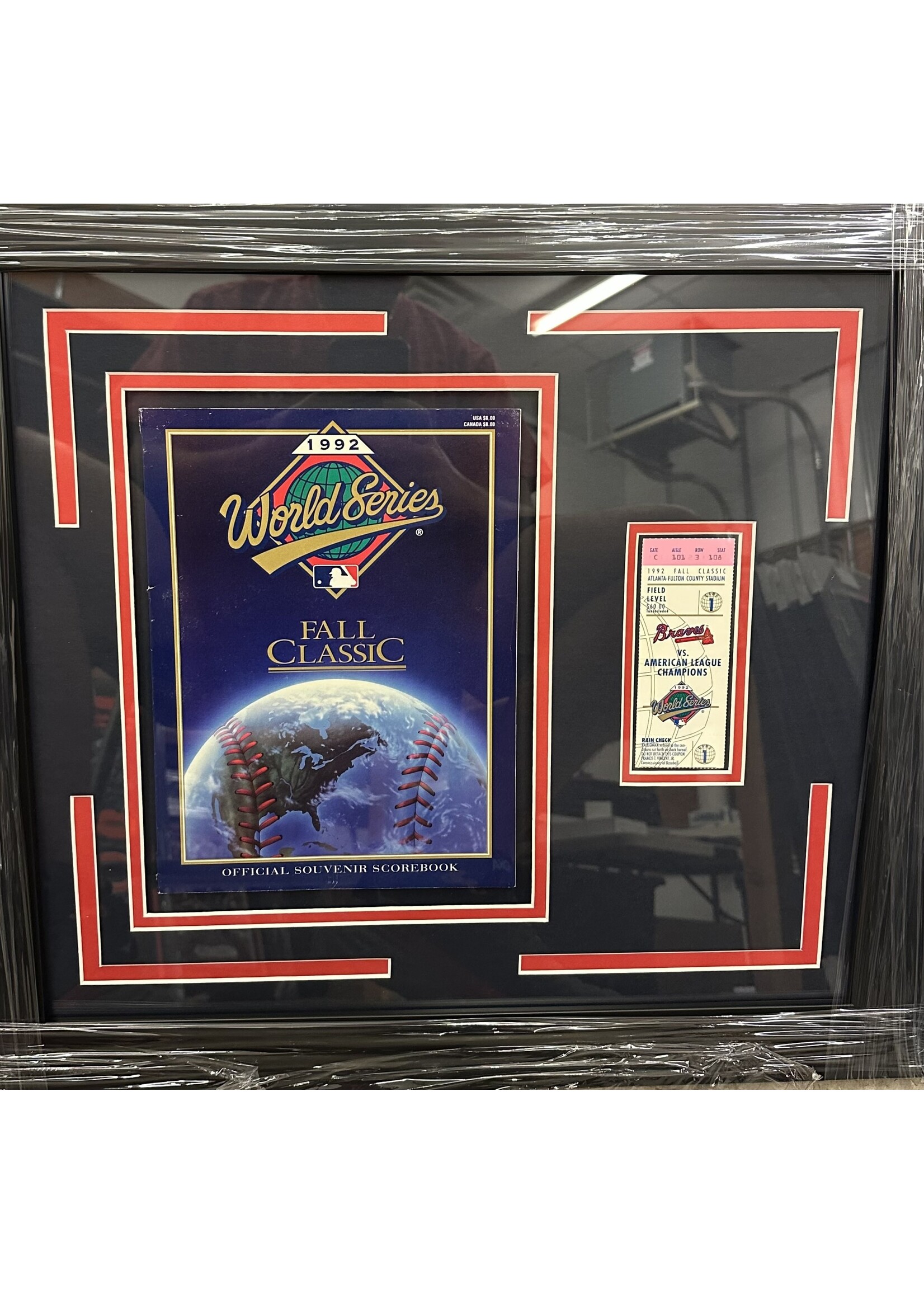 Picture Braves 1992 World Series Ticket & Program