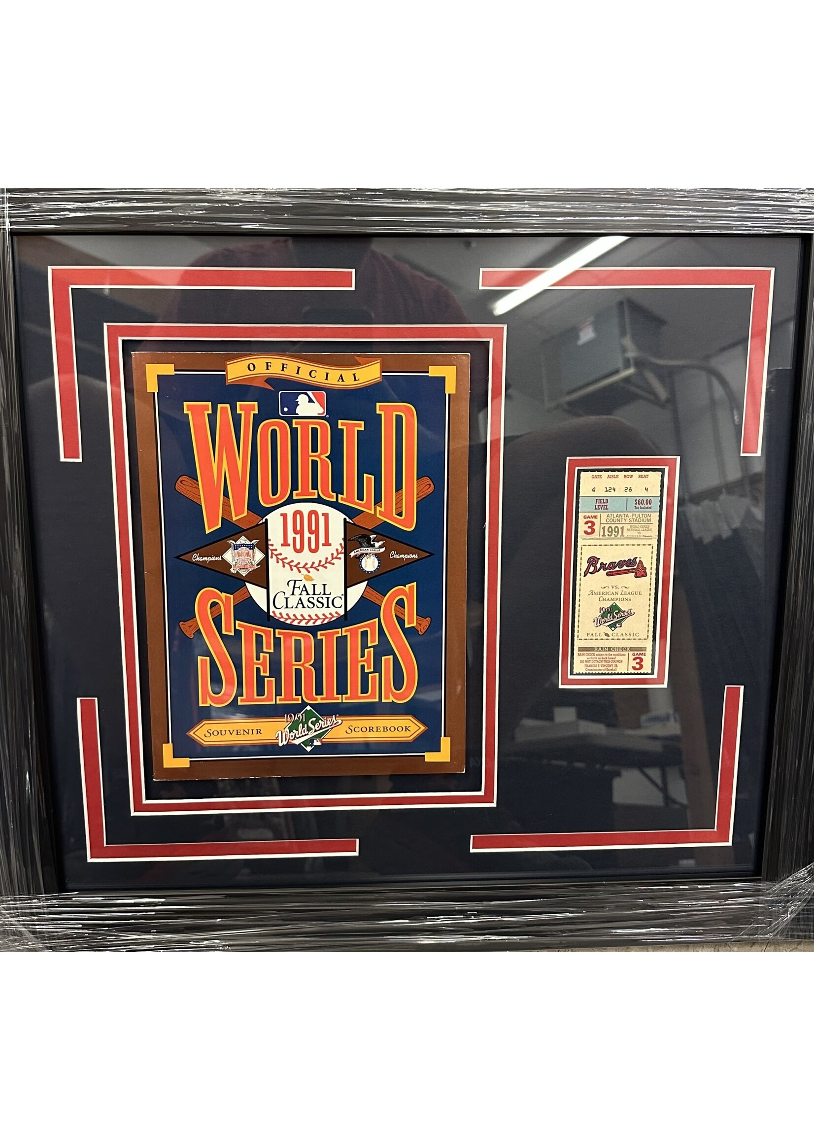 Picture Braves 1991 World Series Ticket & Program