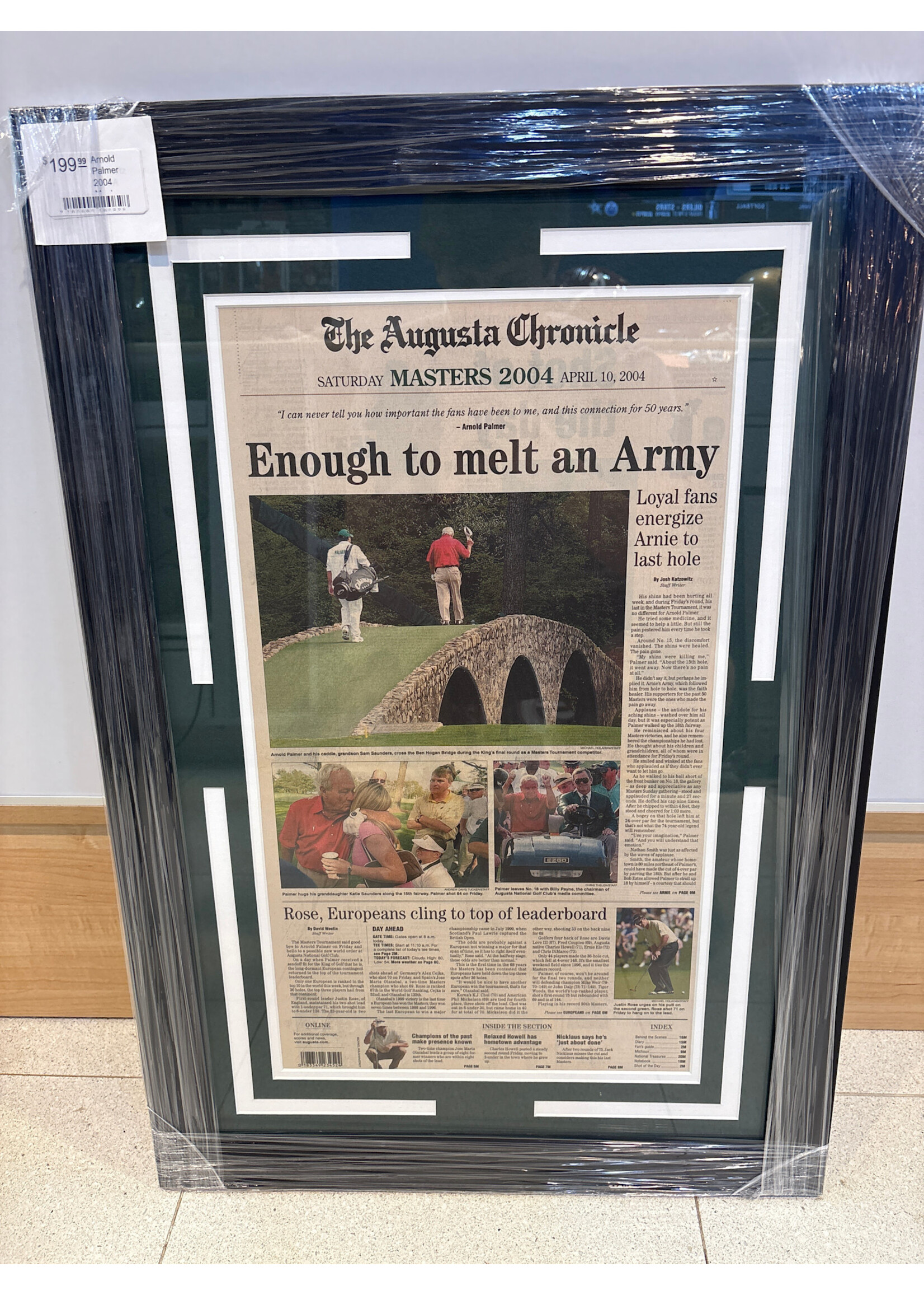 Arnold Palmer 2004 Masters Newspaper