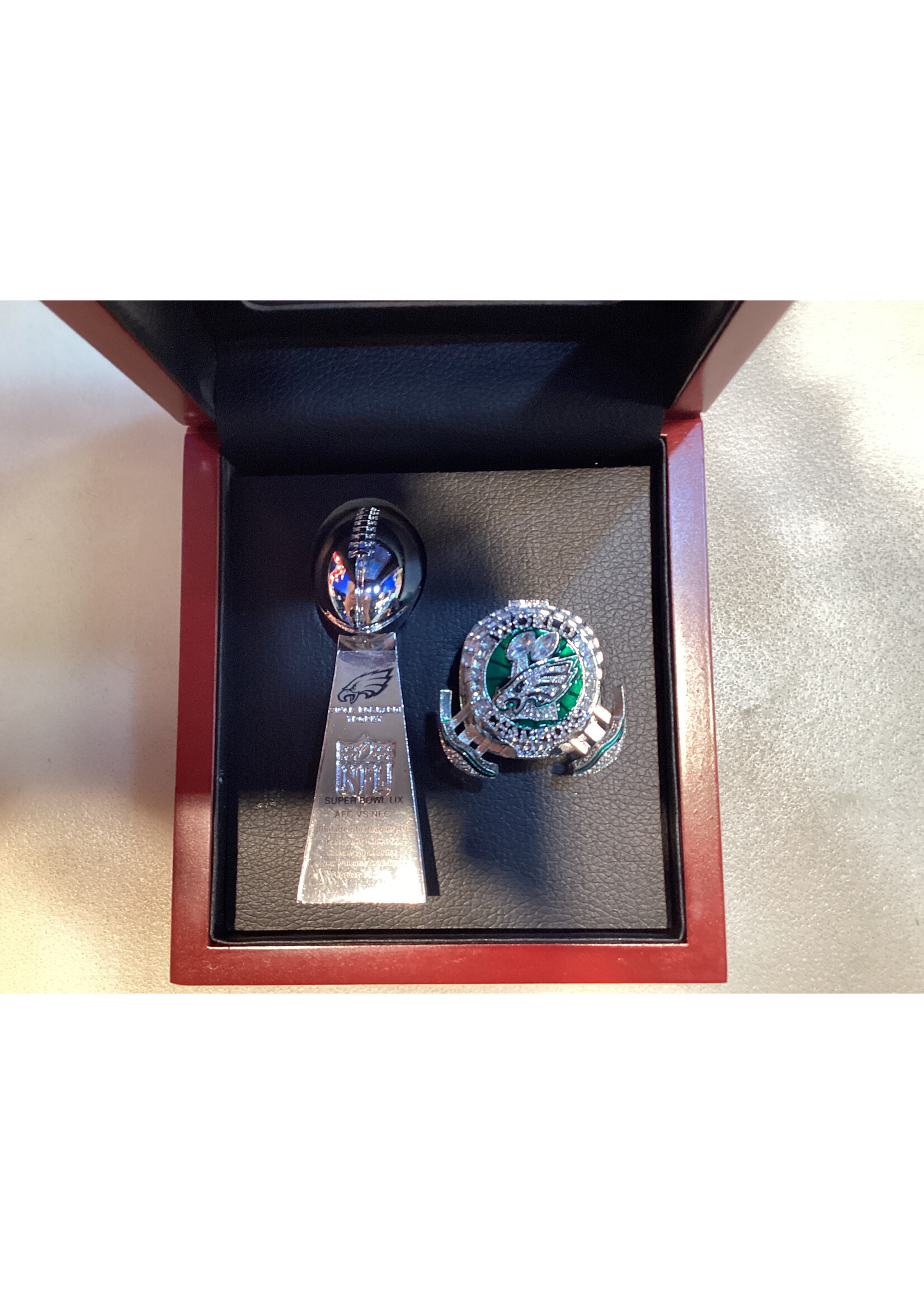 Rings Eagles Championship Ring & Trophy