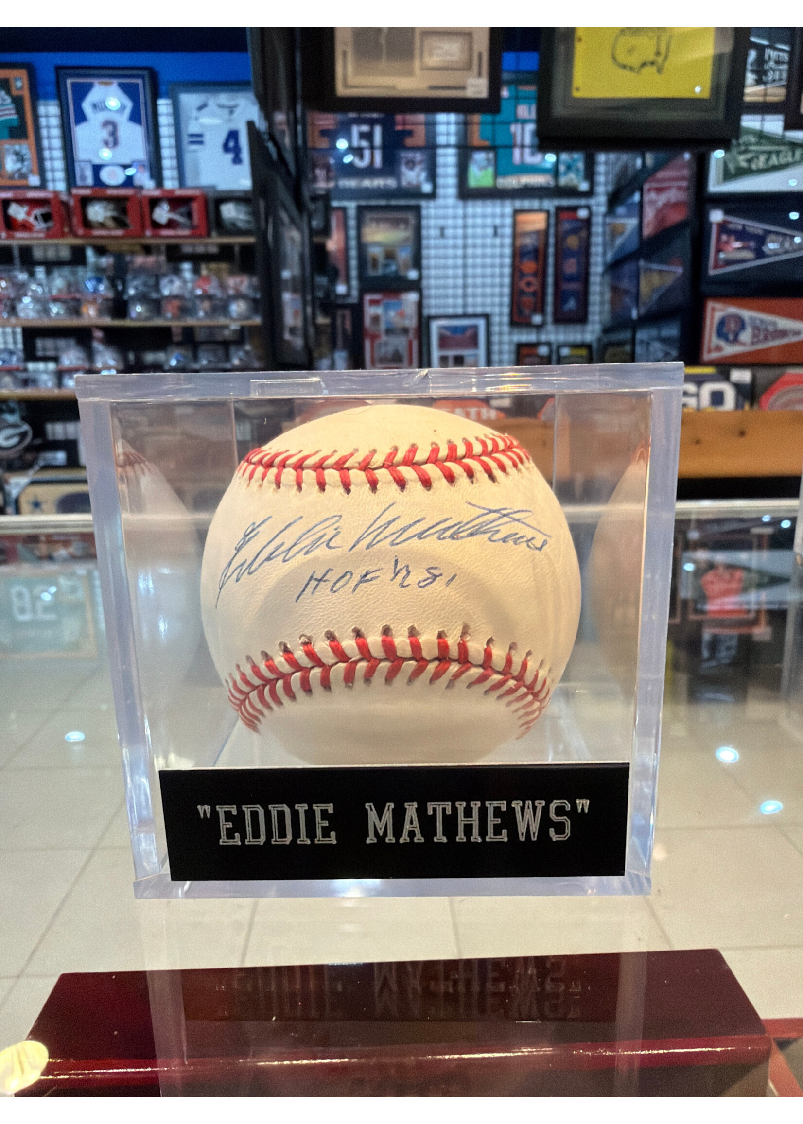 Balls/Bats/Gloves Eddie Matthews Baseball