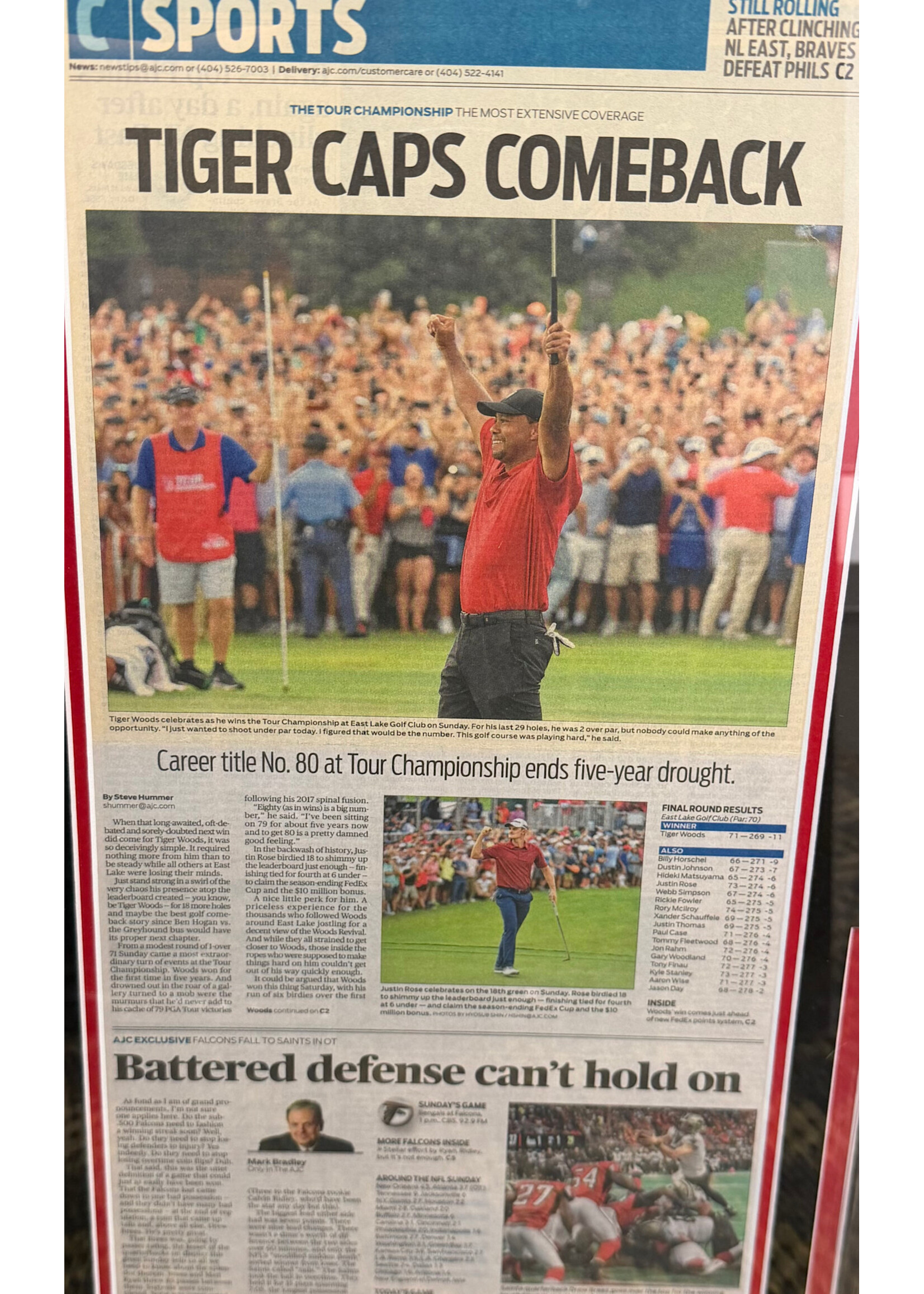 Picture 2018 Masters Newspaper Tiger Woods