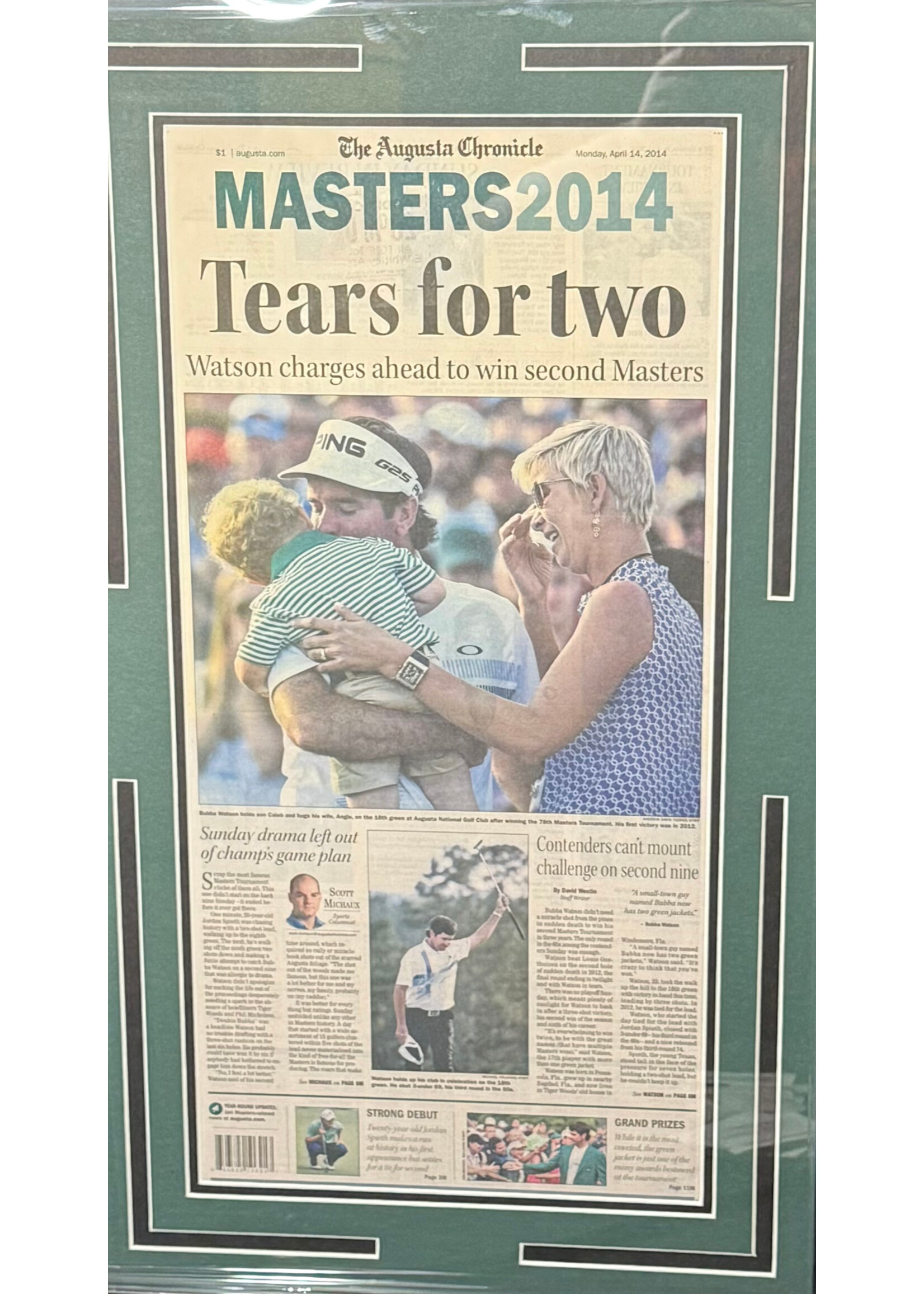 Picture 2014 Masters Newspaper Bubba Watson