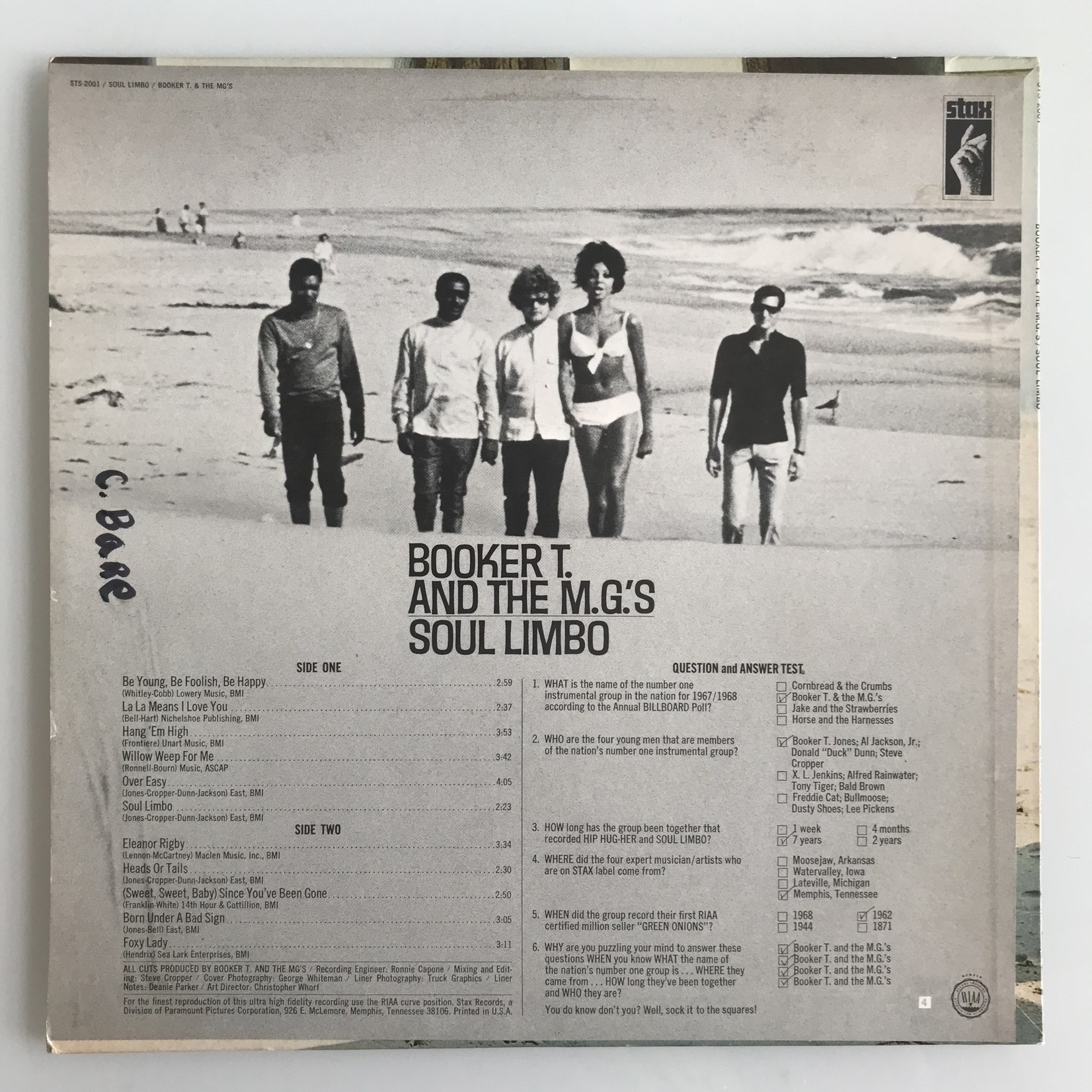 Booker T. & The MG's - Soul Limbo - Vinyl LP (USED)
