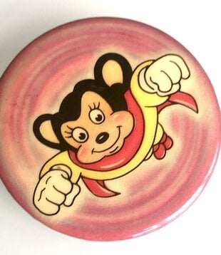 Mighty Mouse Pinback Button - Lisa Frank Inc. (1980)