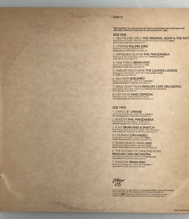 Various - First Edition (King Crimson/Manzanera/Eno/Adam and the Ants) - Vinyl LP (USED)