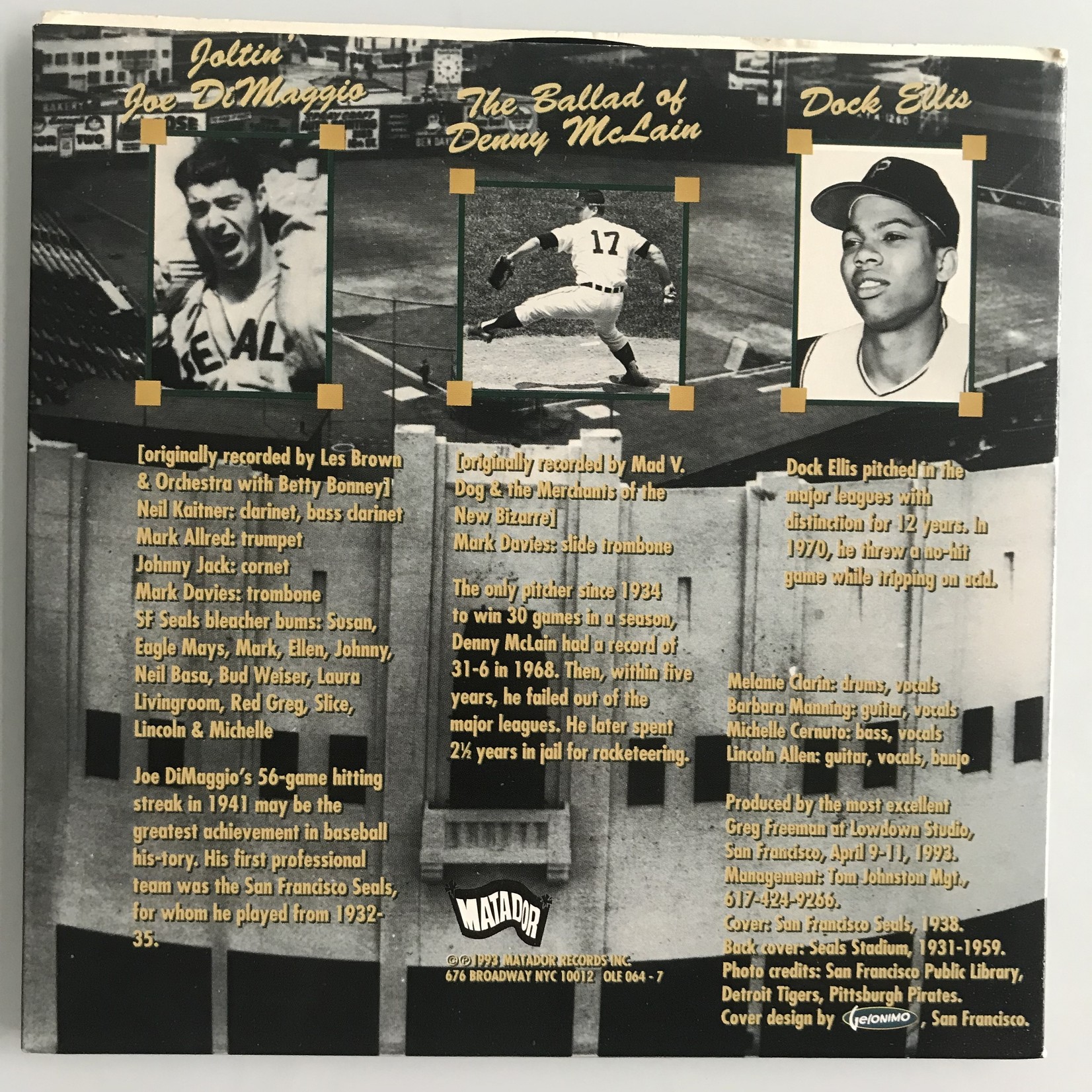 Baseball Trilogy: Joltin' Joe DiMaggio / Ballad Of Denny McClain / Doc Ellis