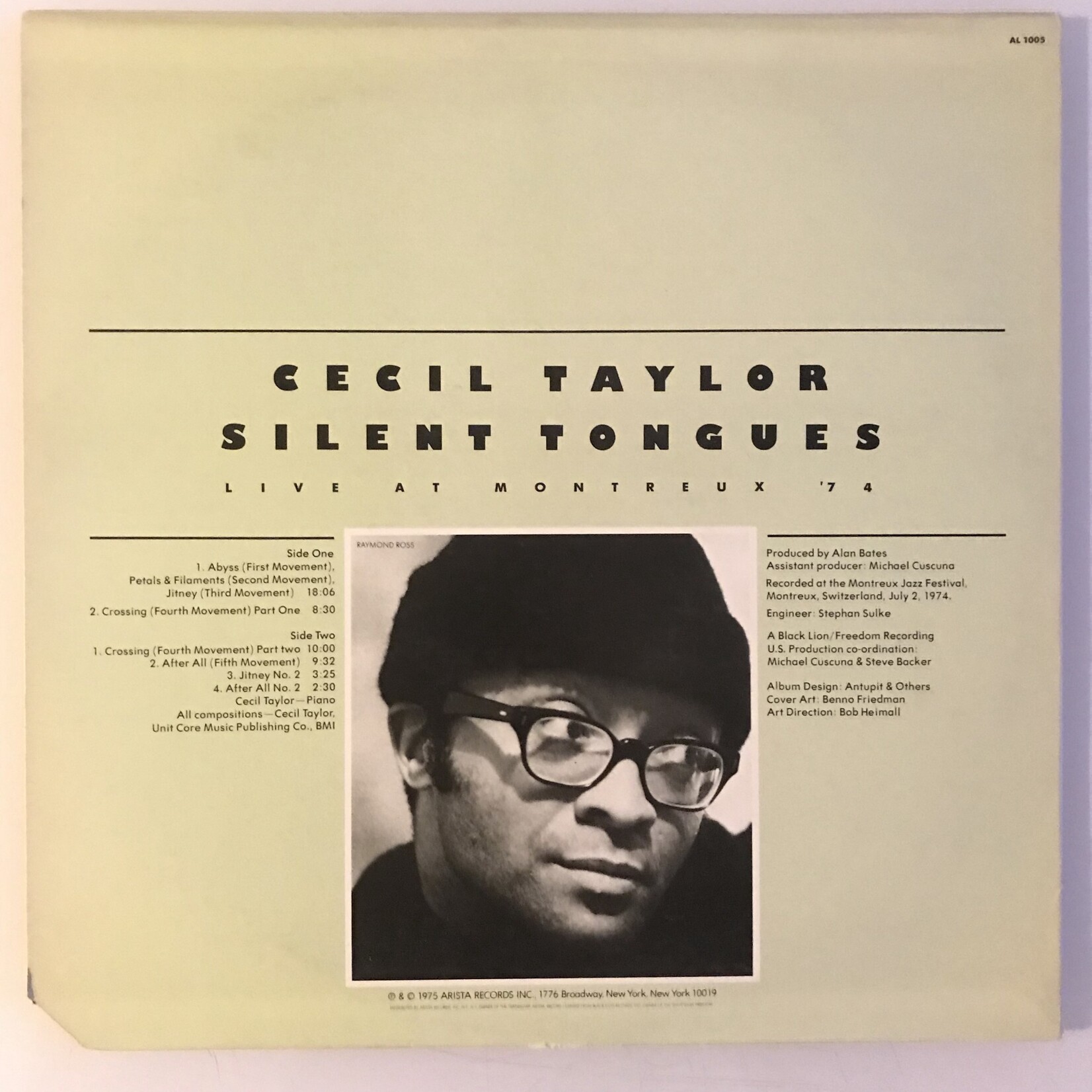 Cecil Taylor - Silent Tongues: Live At Montreux ‘74  - Vinyl LP (USED)
