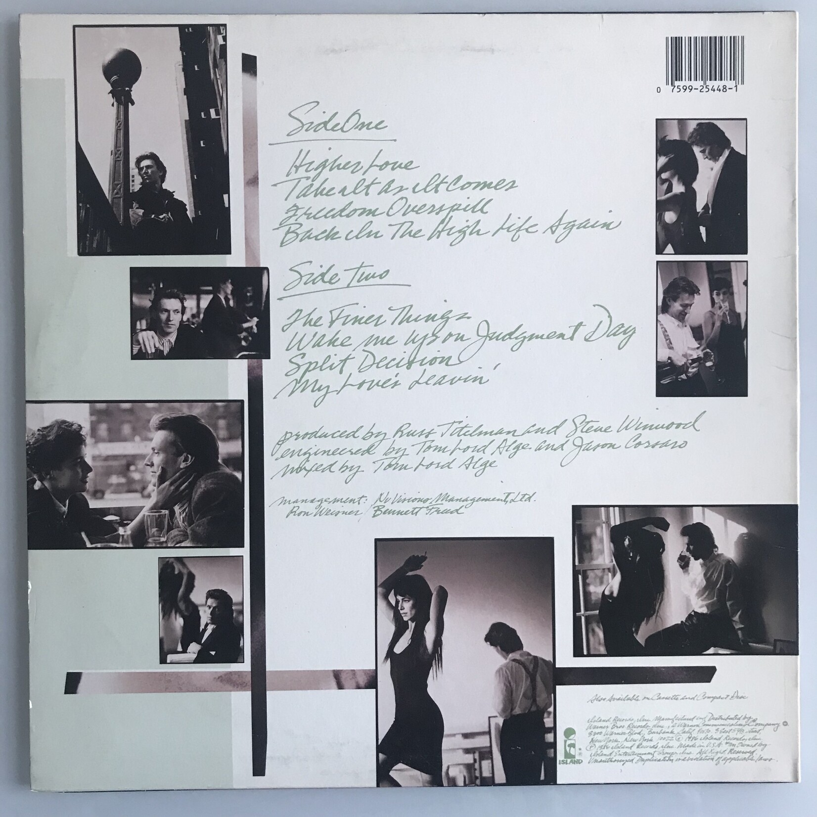 Steve Winwood - Back In The High Life - 9 25448 1 - Vinyl LP (USED)