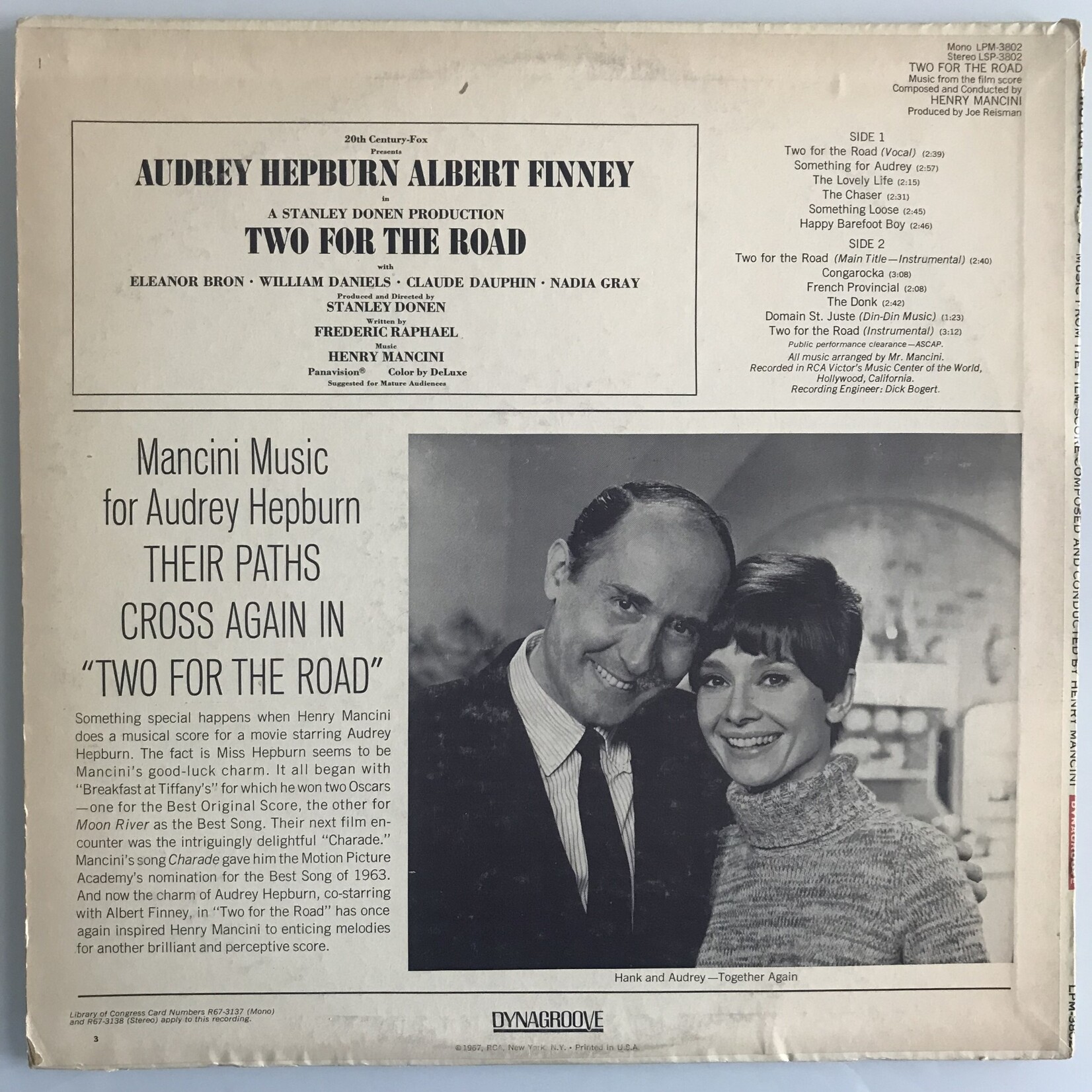 Henry Mancini - Two For The Road Original Soundtrack - Vinyl LP (USED)