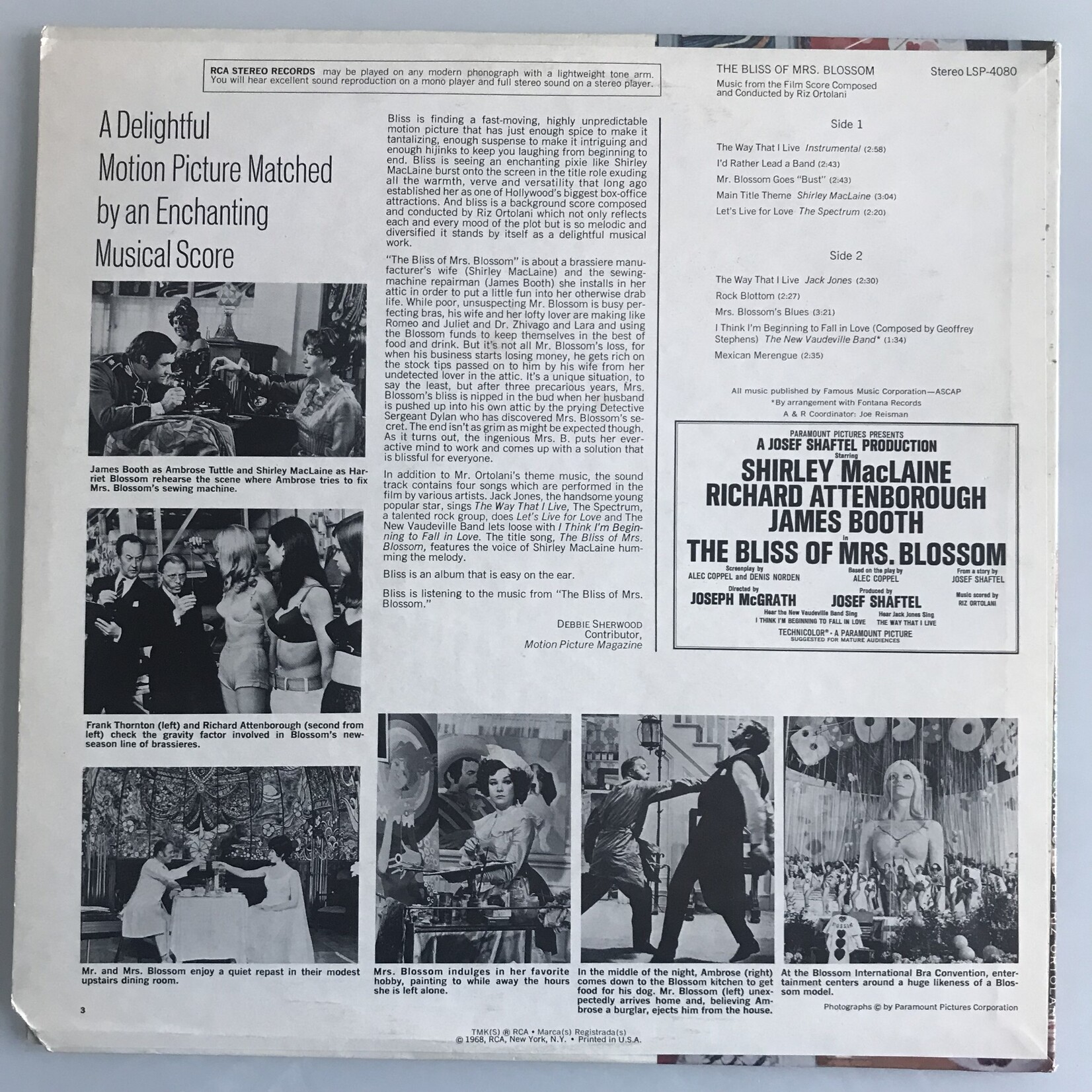 Riz Ortolani - The Bliss Of Mrs. Blossom Original Soundtrack - Vinyl LP (USED)