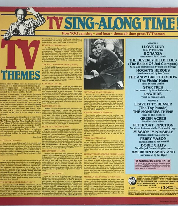 Various - The TV Theme Song Sing-Along Album - Vinyl LP (USED)