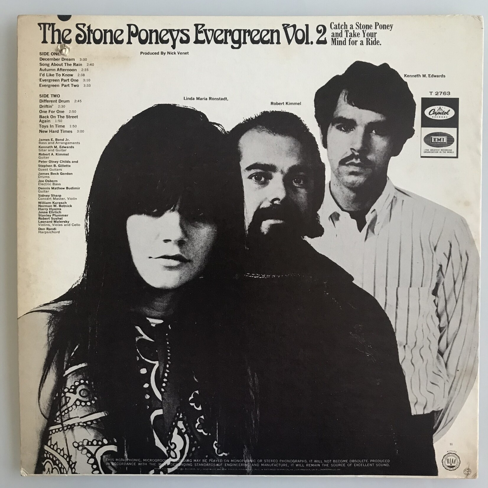 Stone Poneys (featuring Linda Ronstadt) - Evergeen Vol. 2 - Vinyl LP (USED)