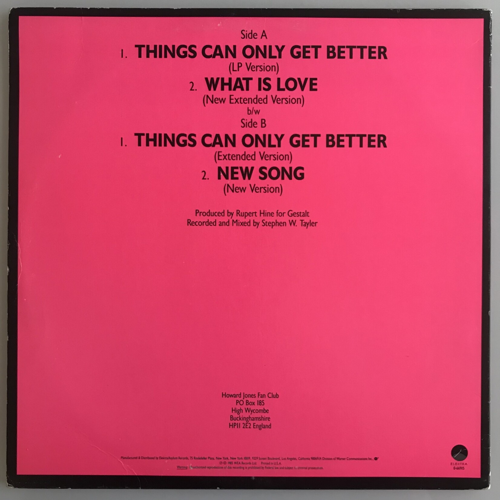 Things Can Only Get Better / What Is Love / New Song