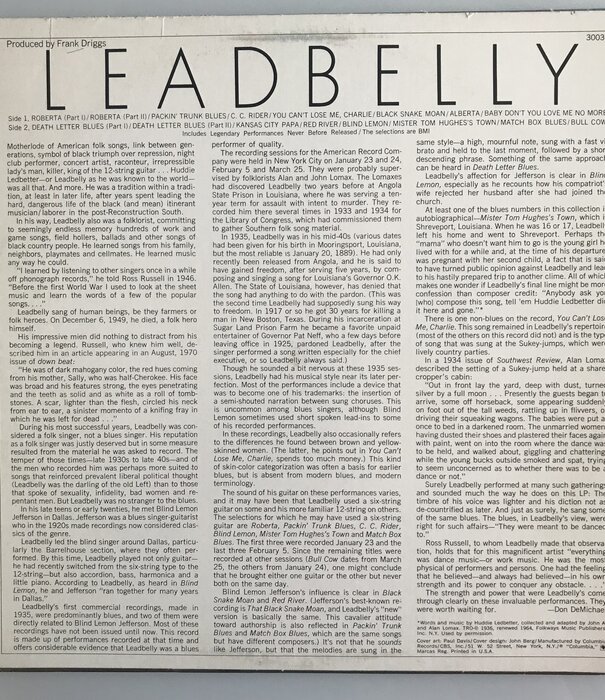 Leadbelly - Leadbelly - Vinyl LP (USED)