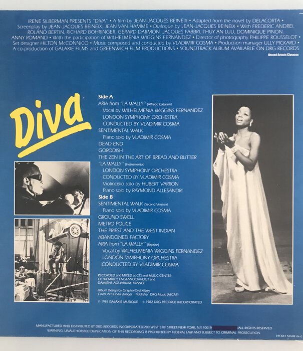 Vladimir Cosma - Diva Original Soundtrack - SL9503 - Vinyl LP (USED)