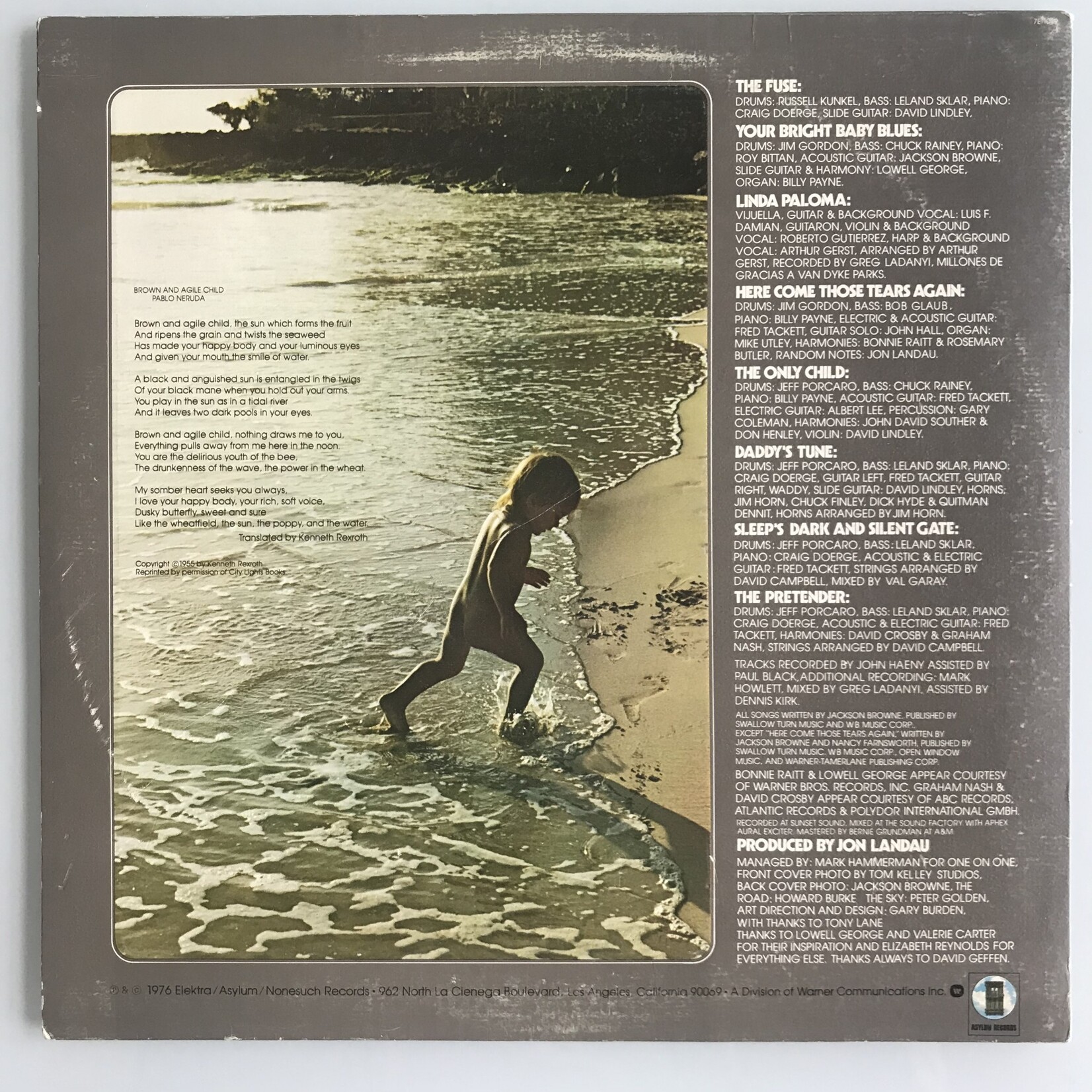 Jackson Browne - The Pretender - 6E 107 - Vinyl LP (USED)