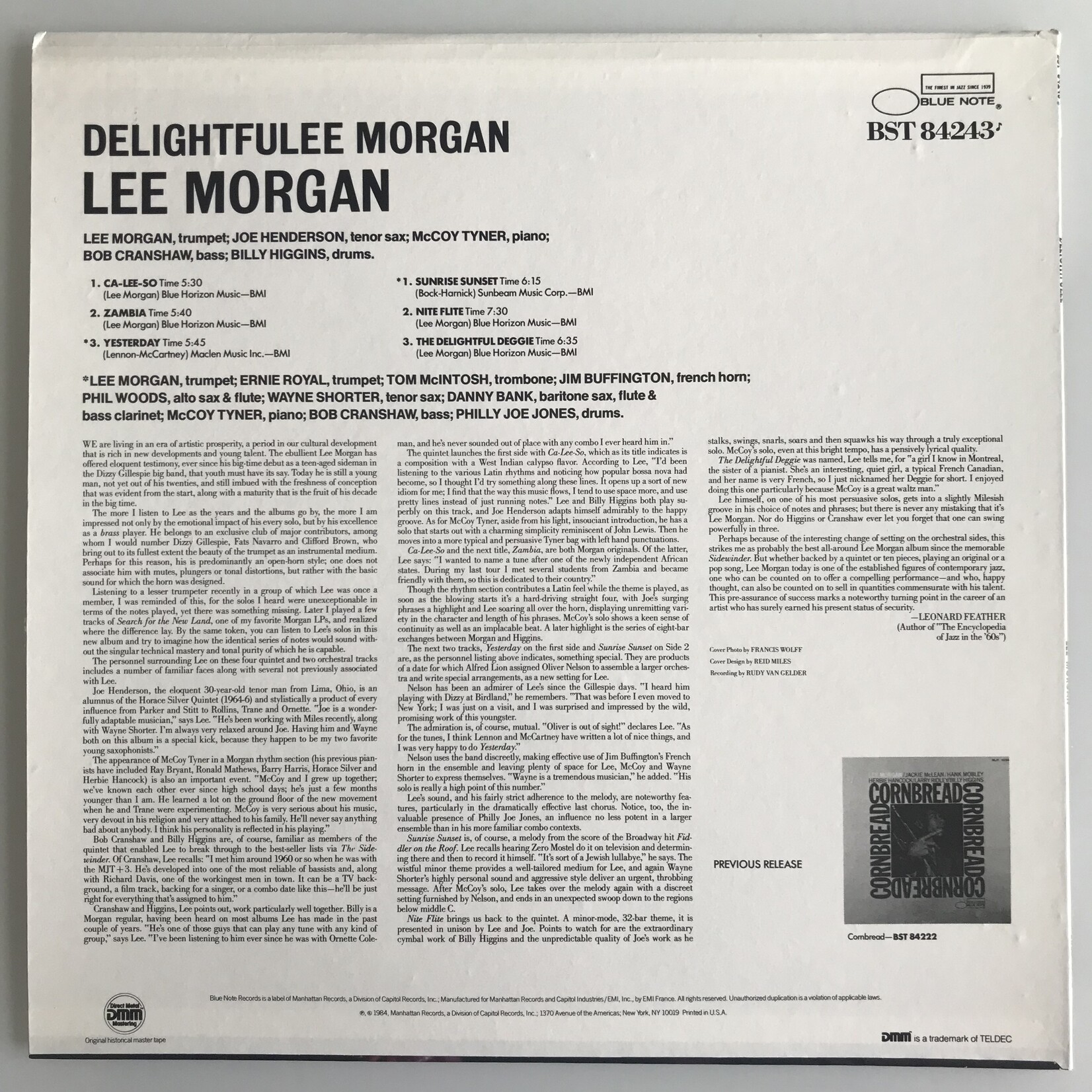 Lee Morgan - Delightfulee - Vinyl LP (USED)
